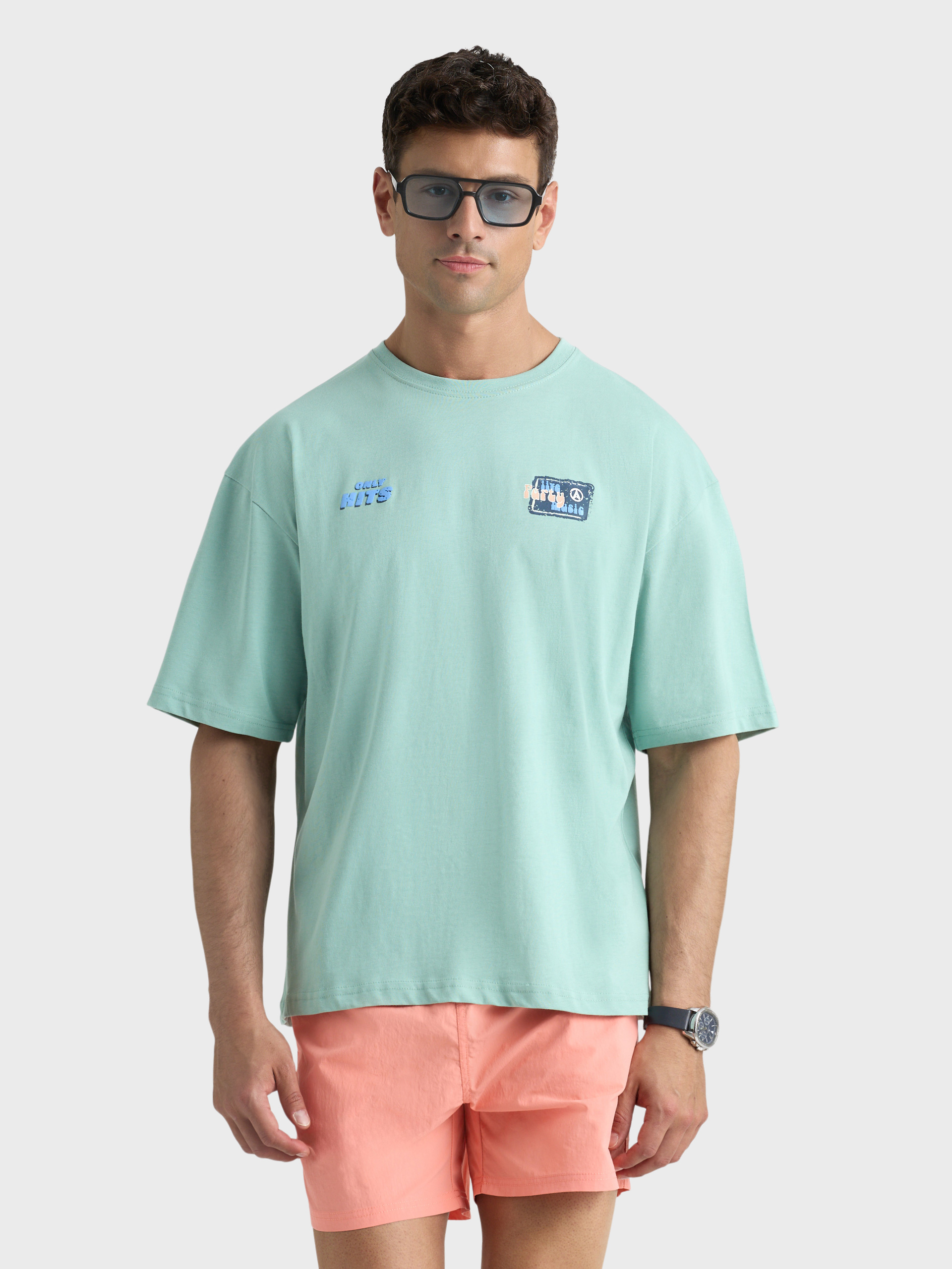 CAMISETA RETRO VERDE AGUA