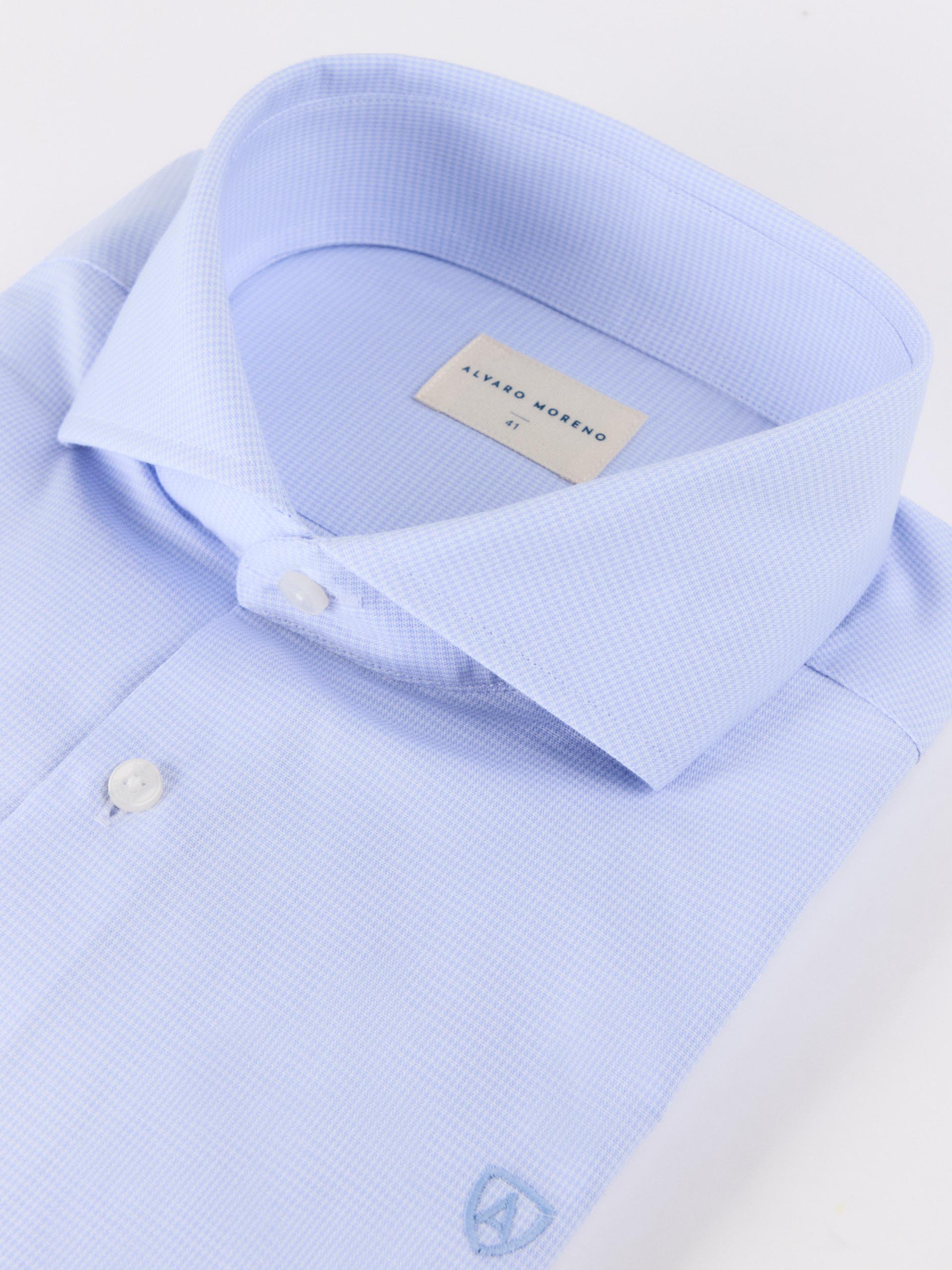 CAMISA VESTIR PATA GALLO CELESTE