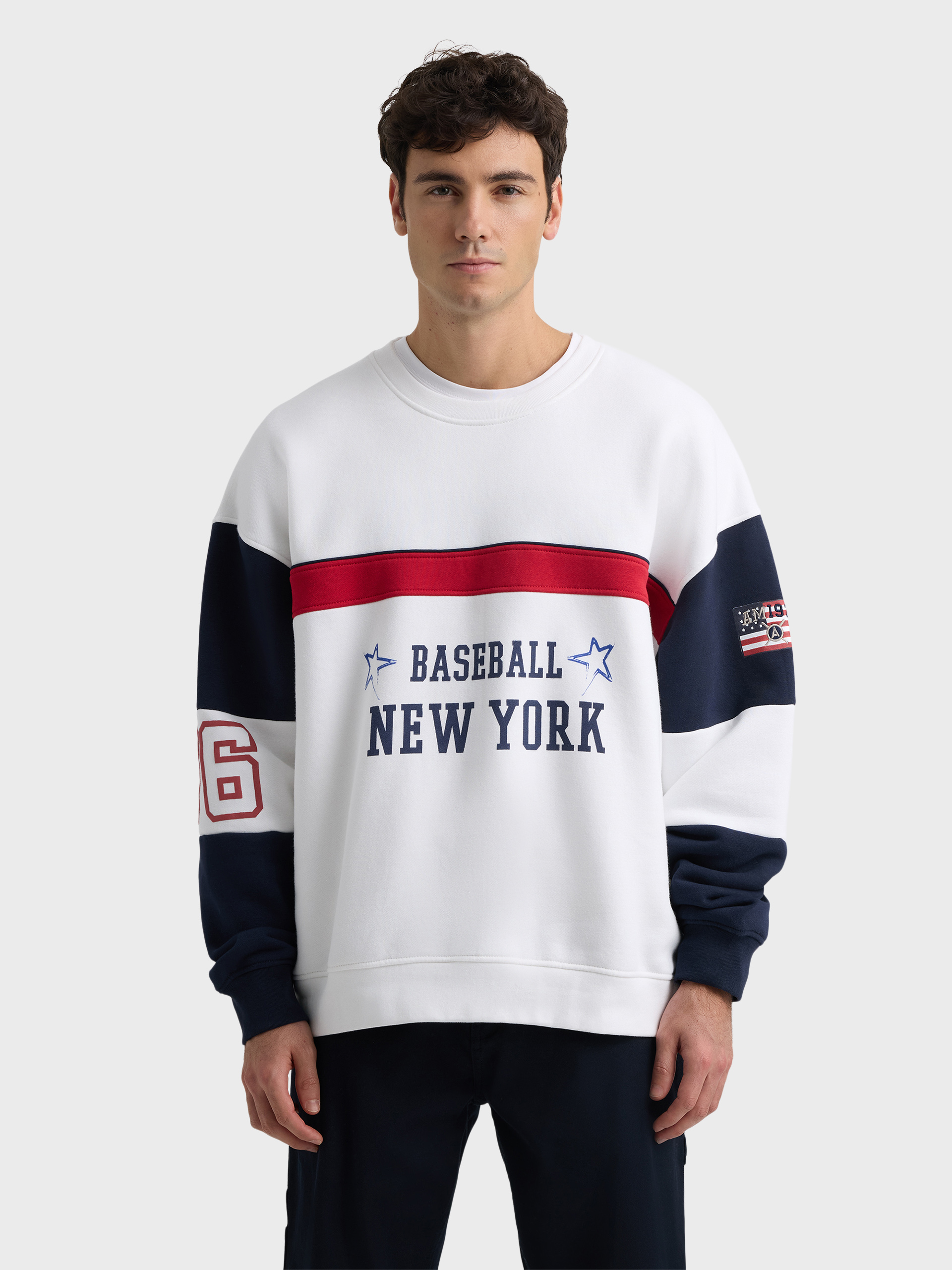 SUDADERA BASEBALL BLANCO