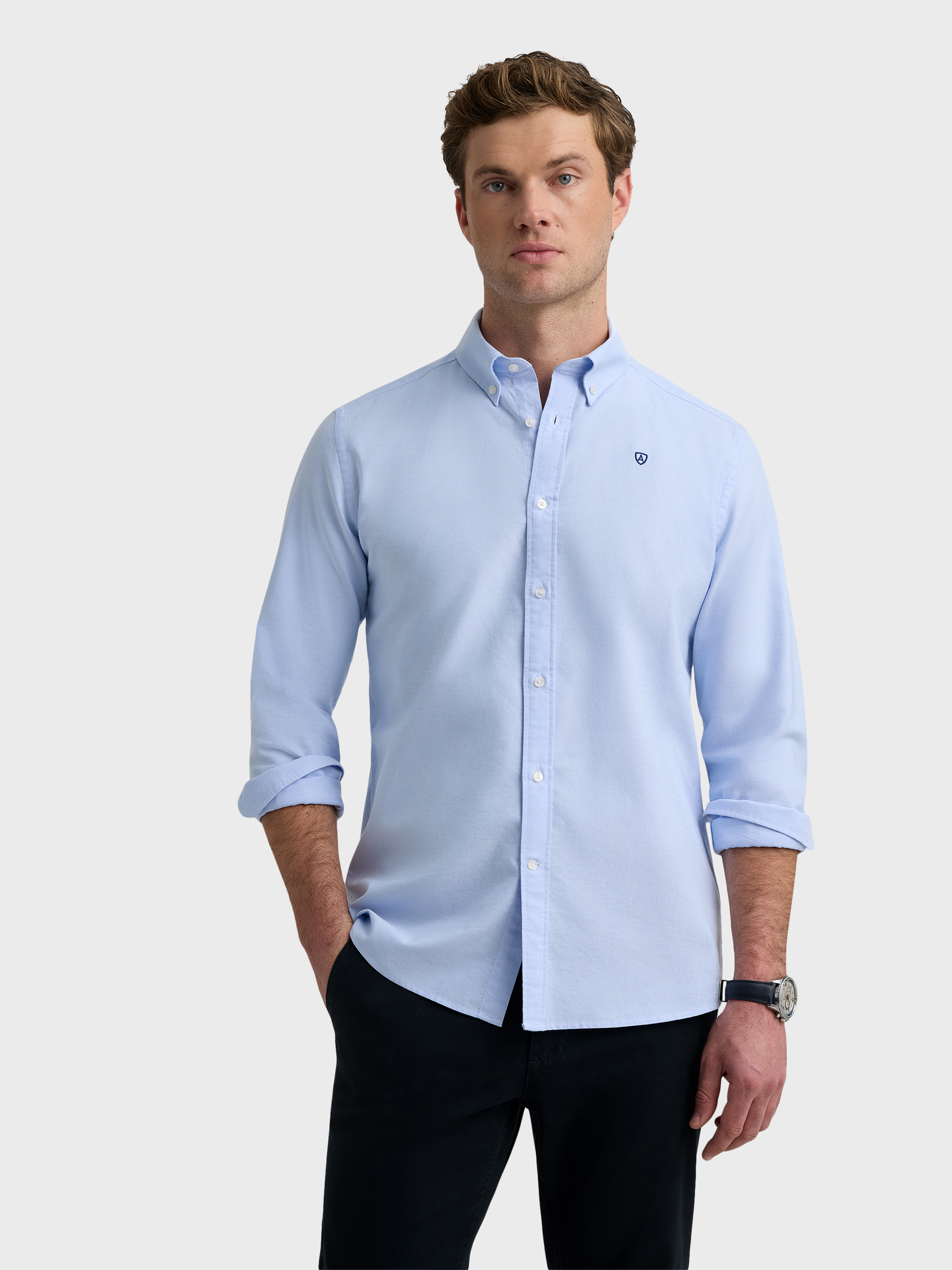 CAMISA OXFORD BASIC CELESTE