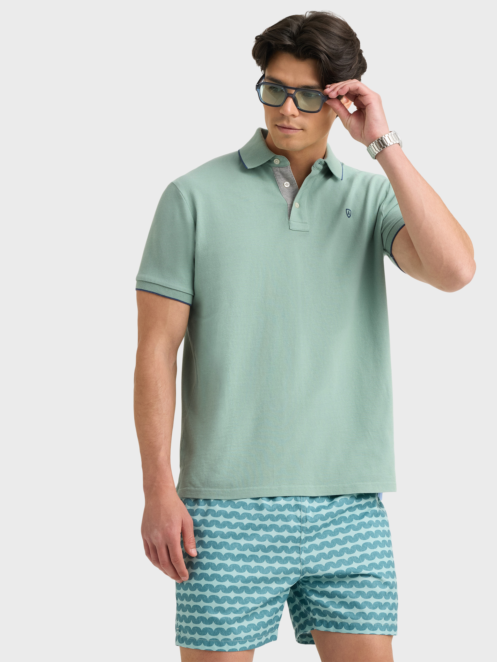 POLO CONTRAST VERDE