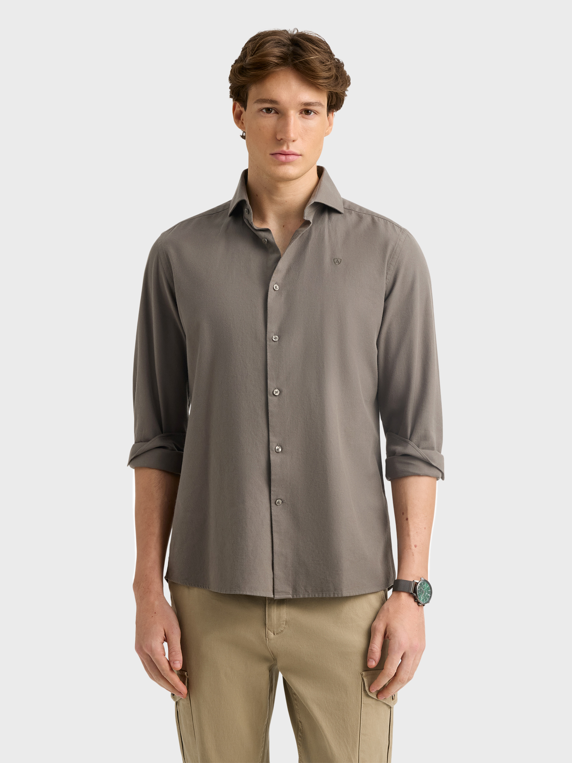 CAMISA TWILL PEACH VERDE