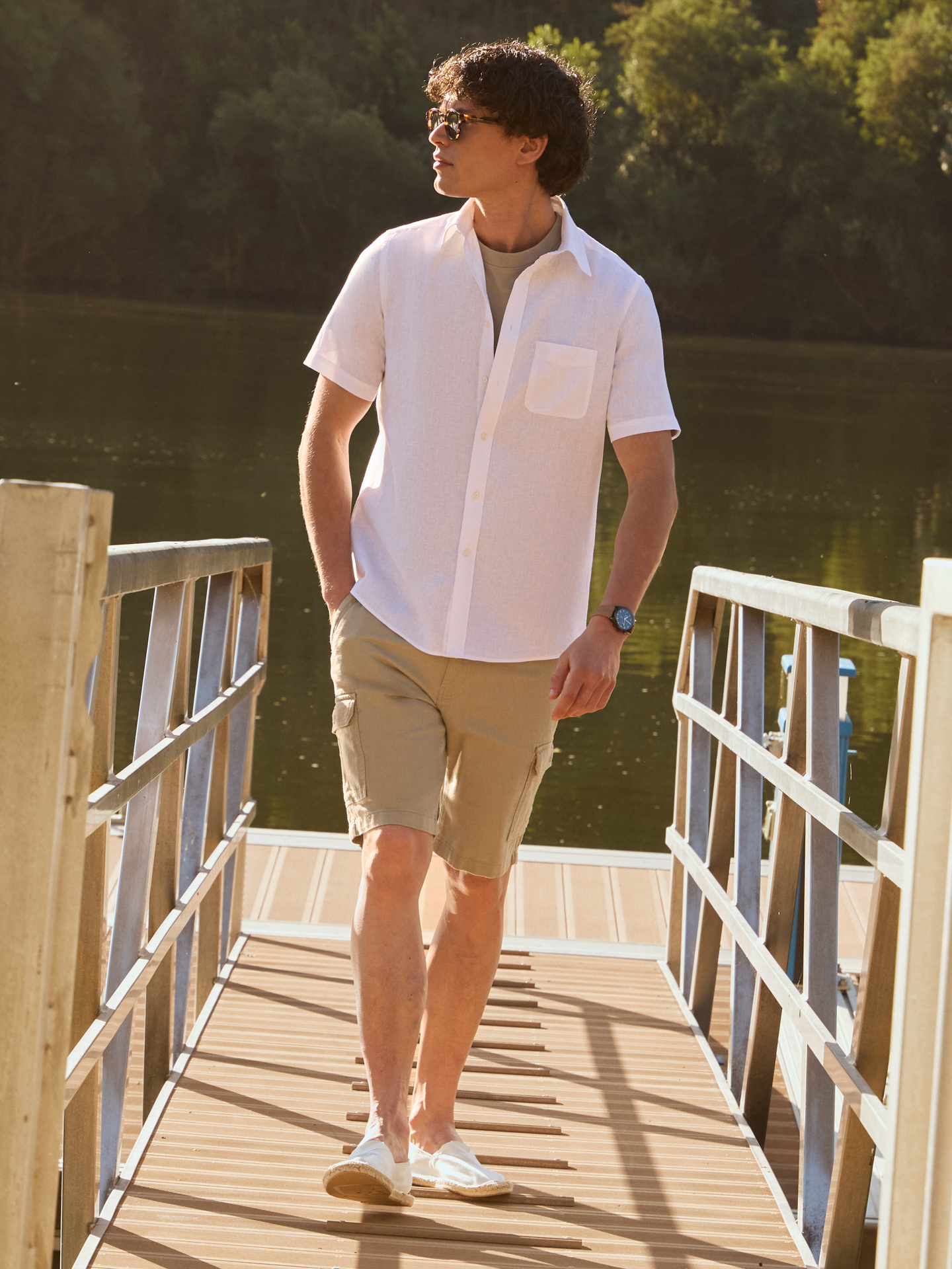 CAMISA LINO M.CORTA