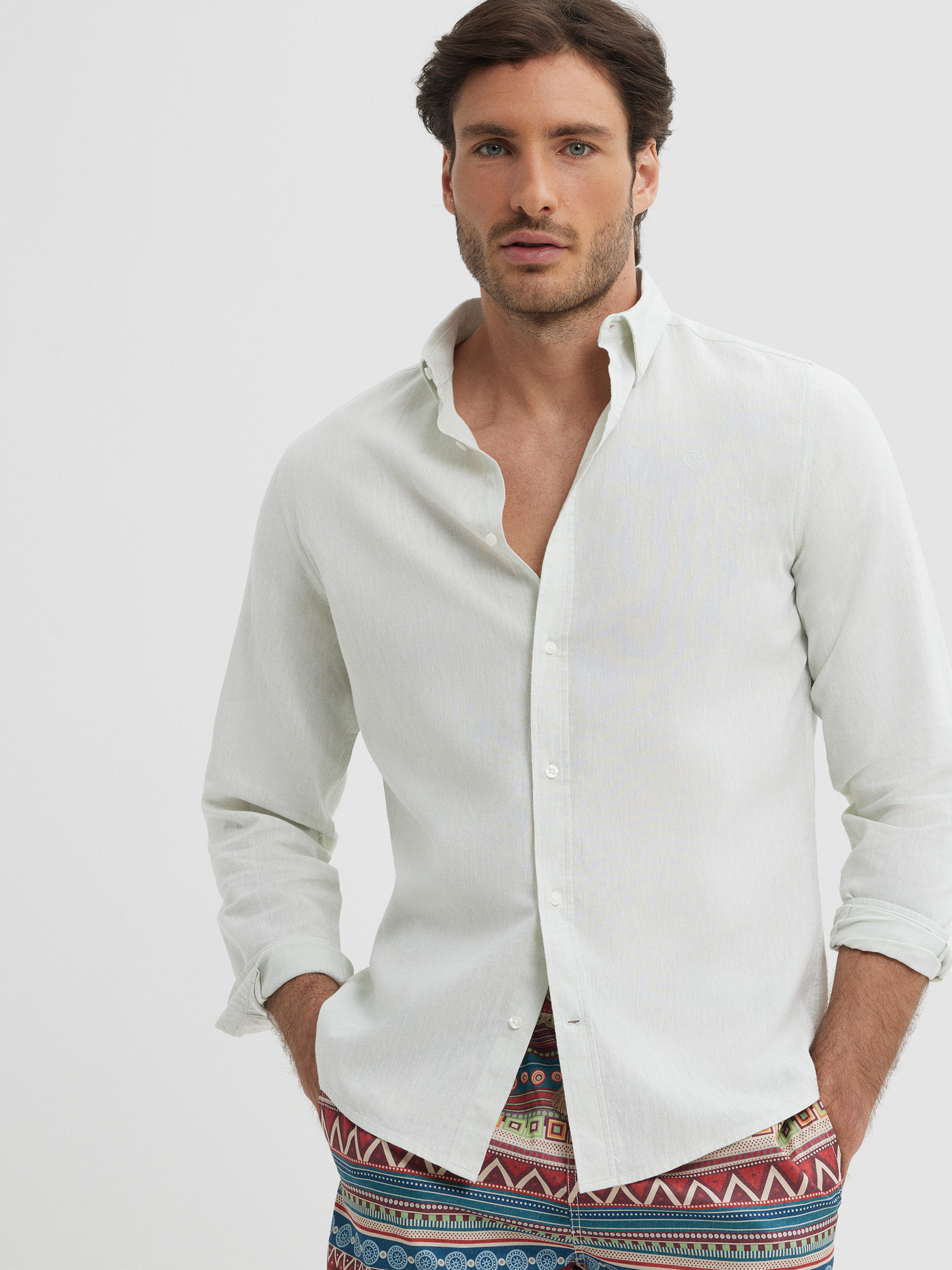 CAMISA LINO C. BOTON