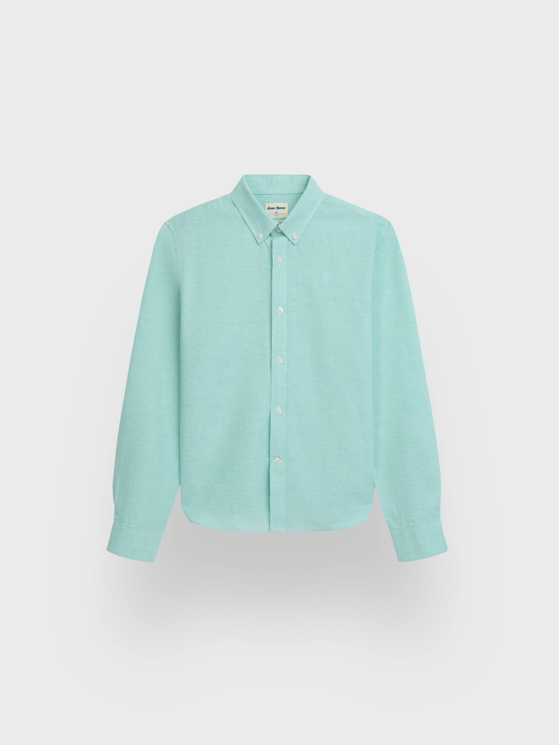 CAMISA LINO C.BOTON KIDS VERDE