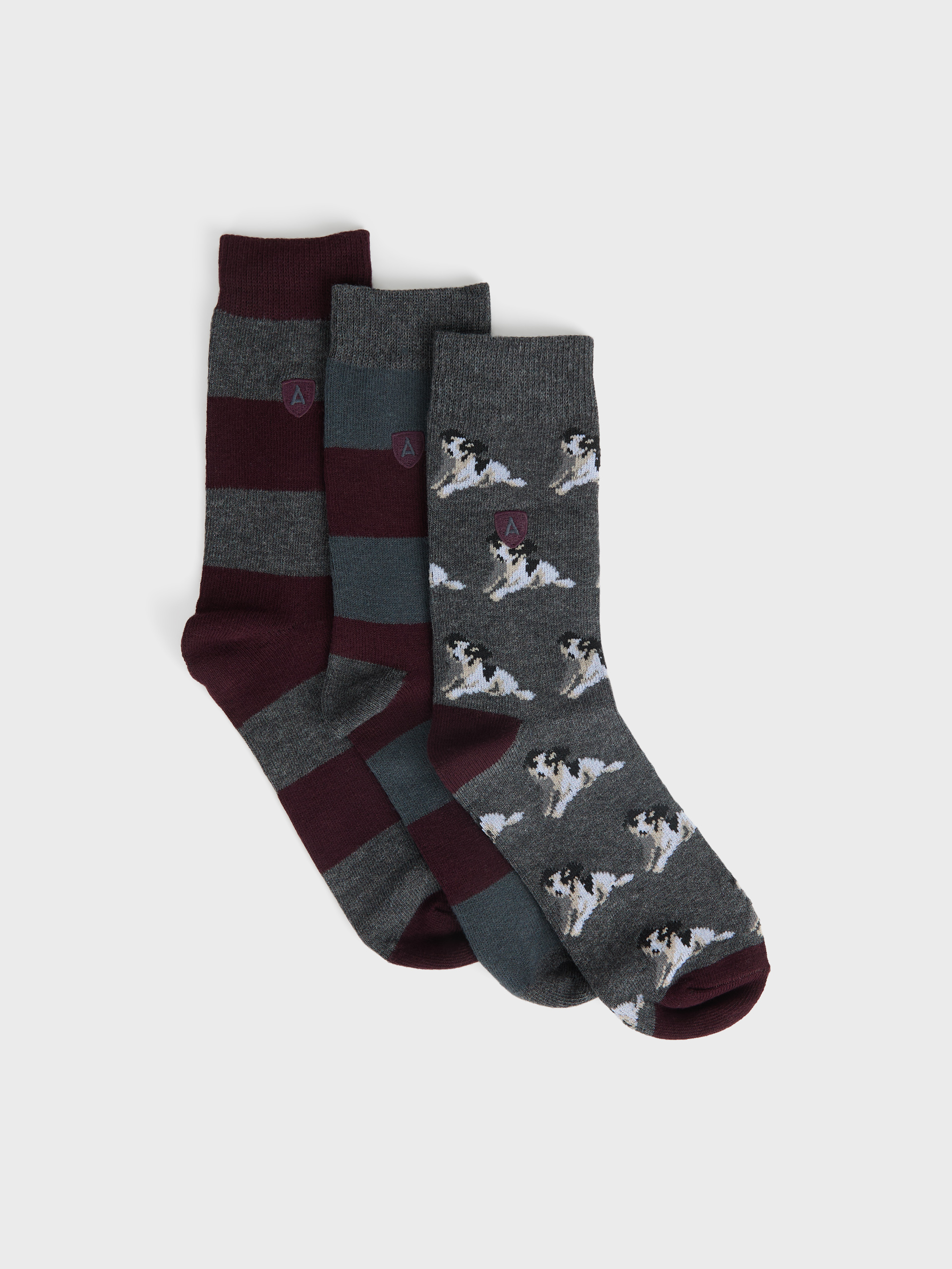 CALCETINES SET RAYAS KIDS GRIS
