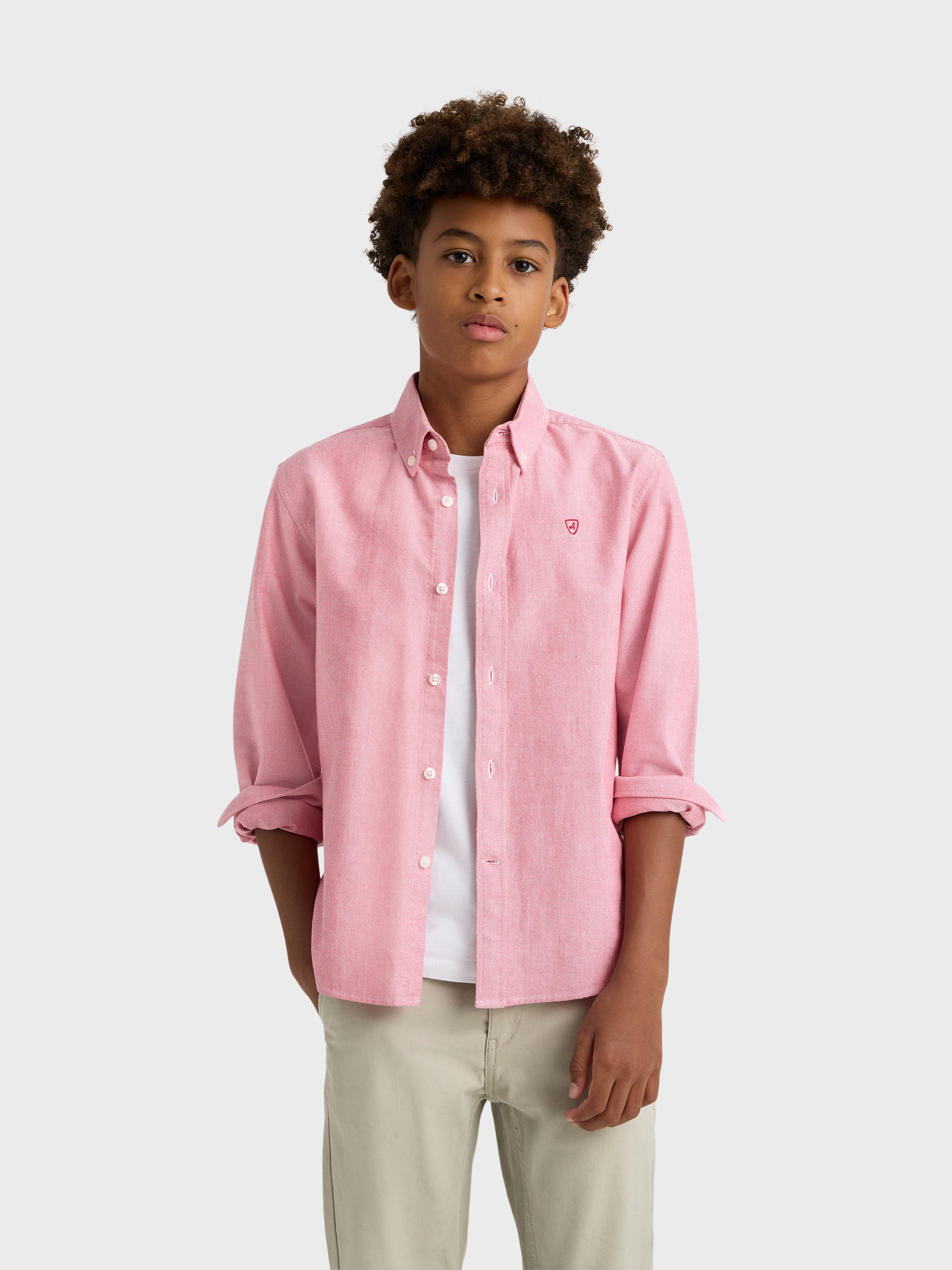 CAMISA OXFORD SOLID KIDS ROJO
