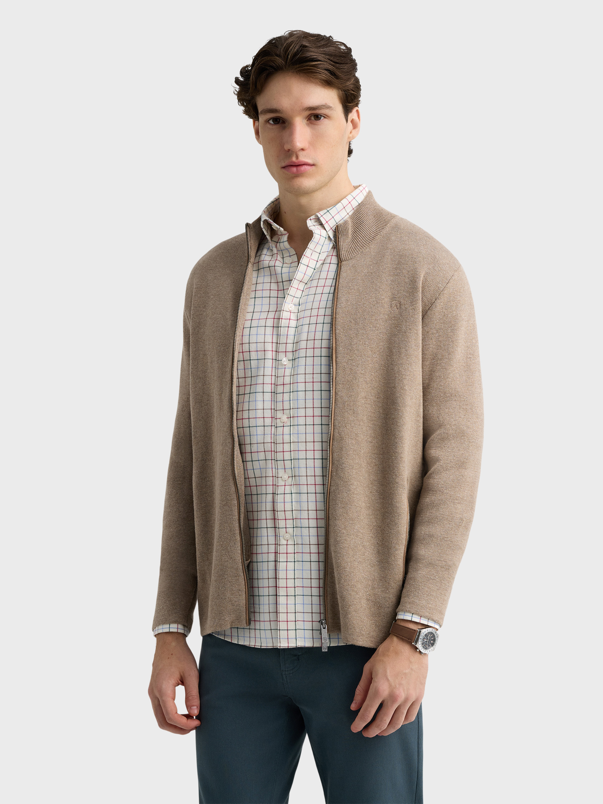 CARDIGAN CONTRASTE BEIGE