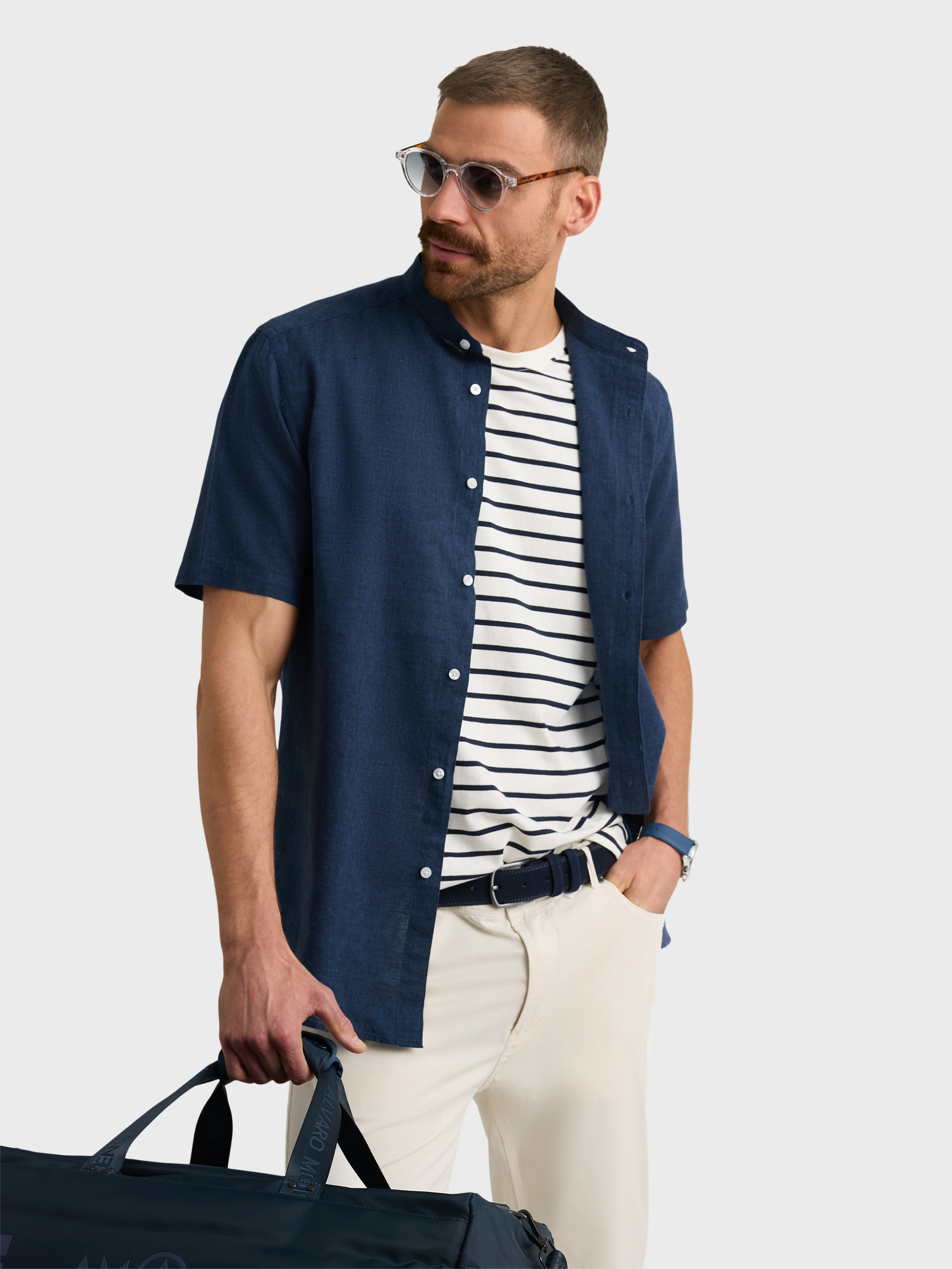 CAMISA LINO M.CORTA MAO