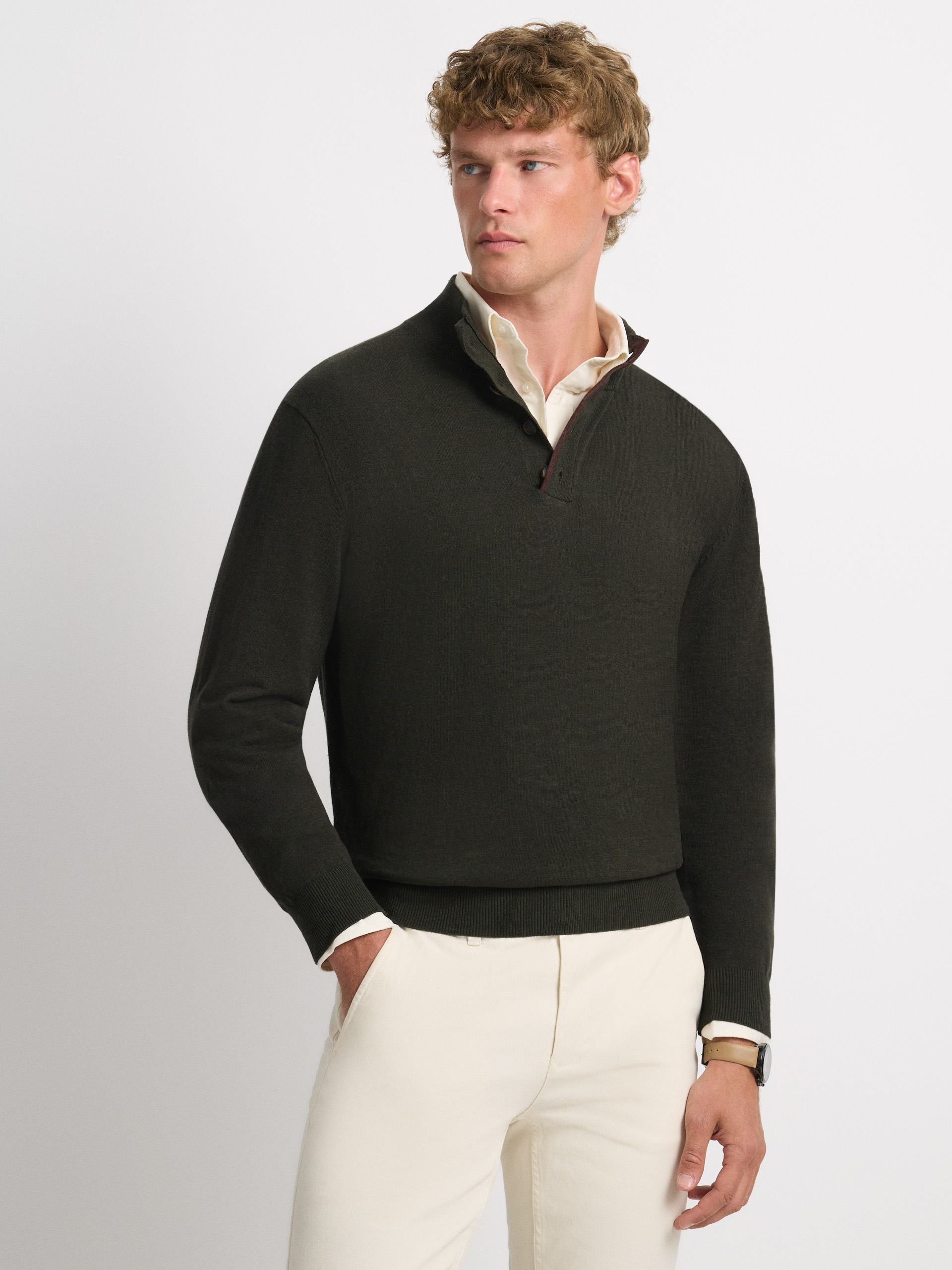 JERSEY BUTTON COLLAR