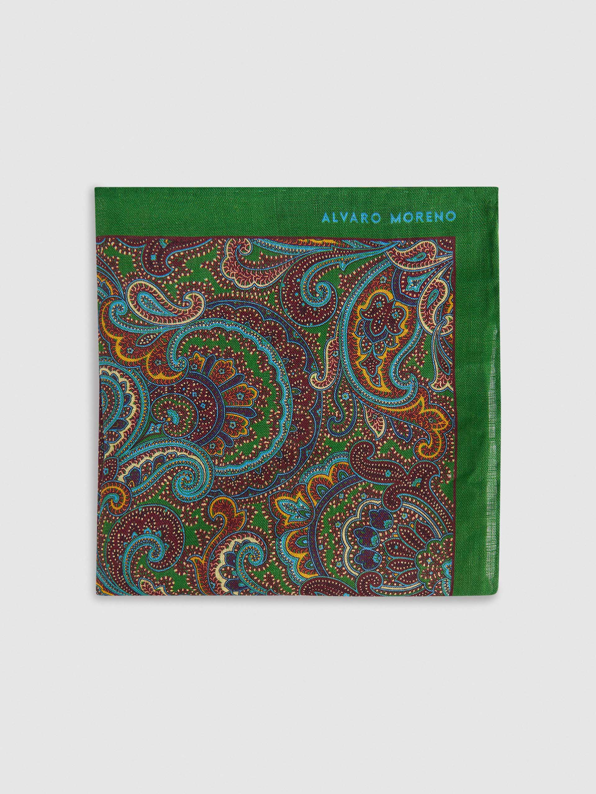 PAÑUELO LINO PRINT VERDE