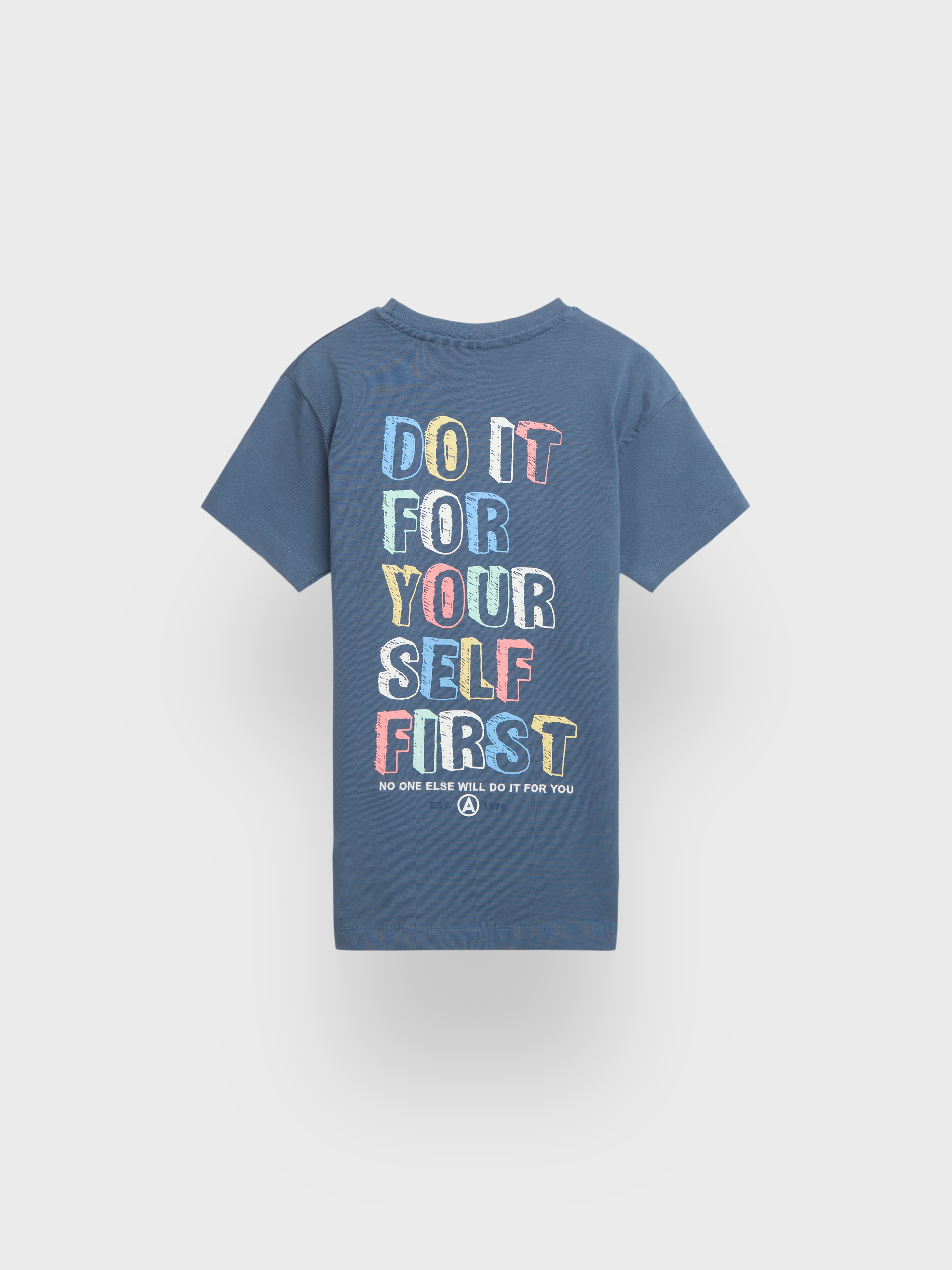 CAMISETA LETTERS KIDS AZUL MARINO