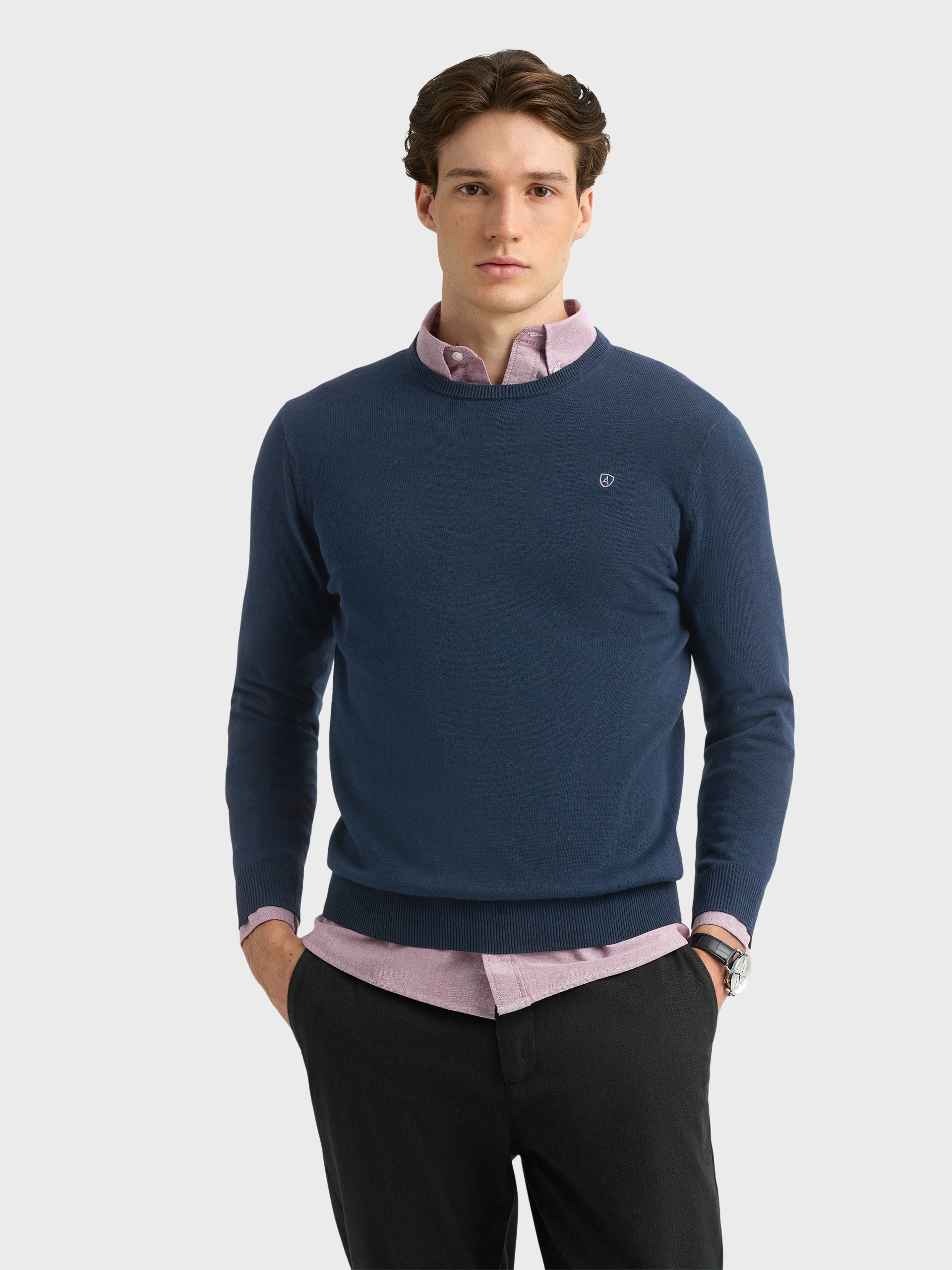 JERSEY ROUND NECK TRENDY AZUL MARINO