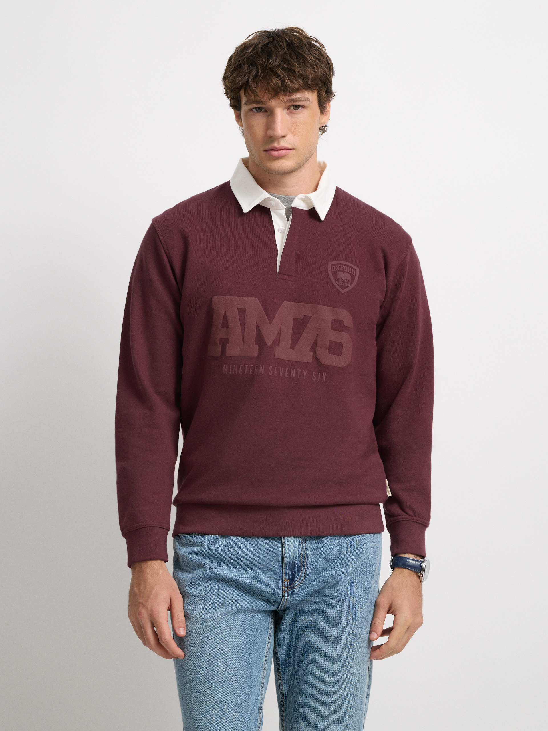 SUDADERA POLO AM1976 BURDEOS