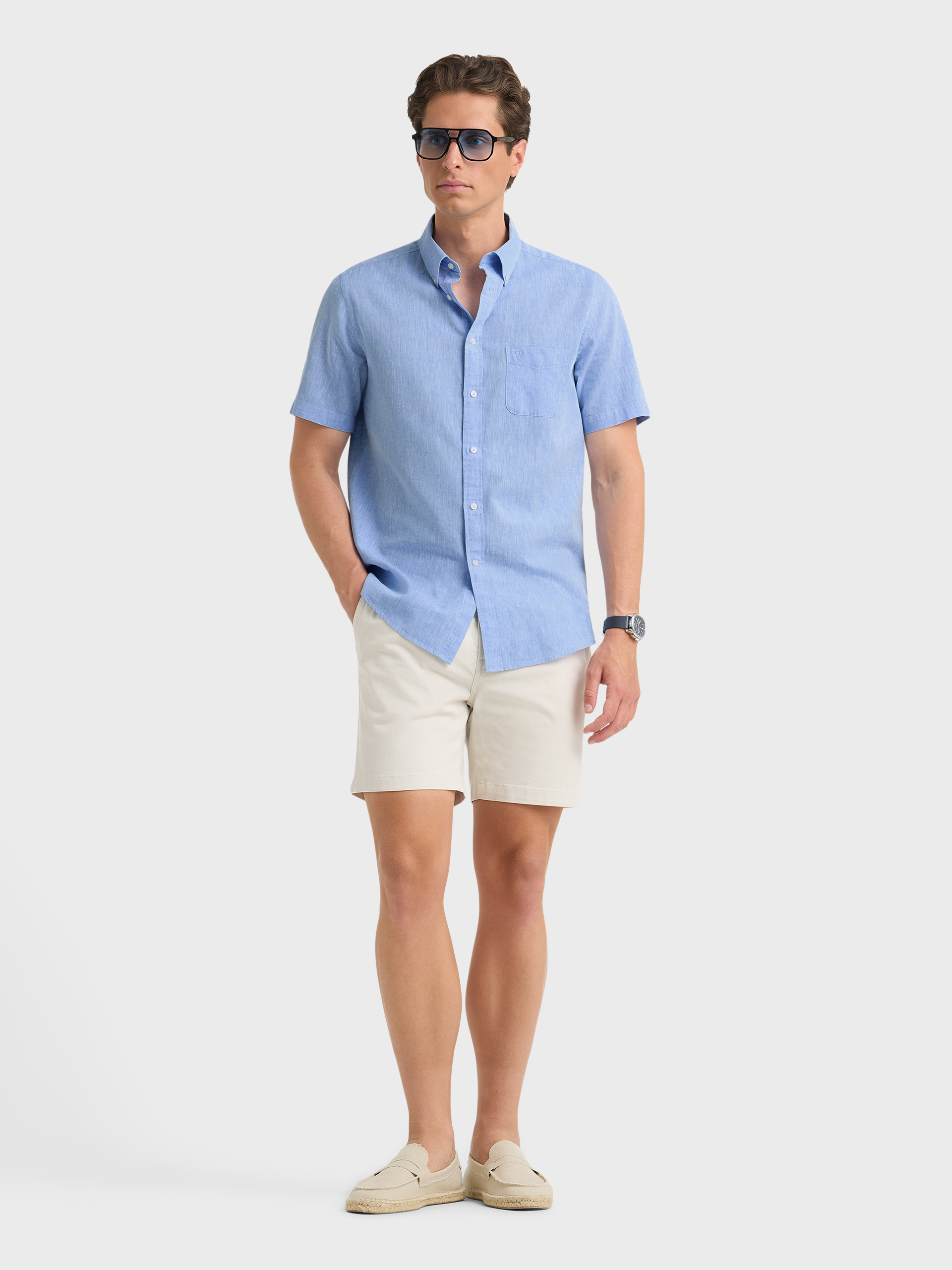CAMISA LINO M.CORTA