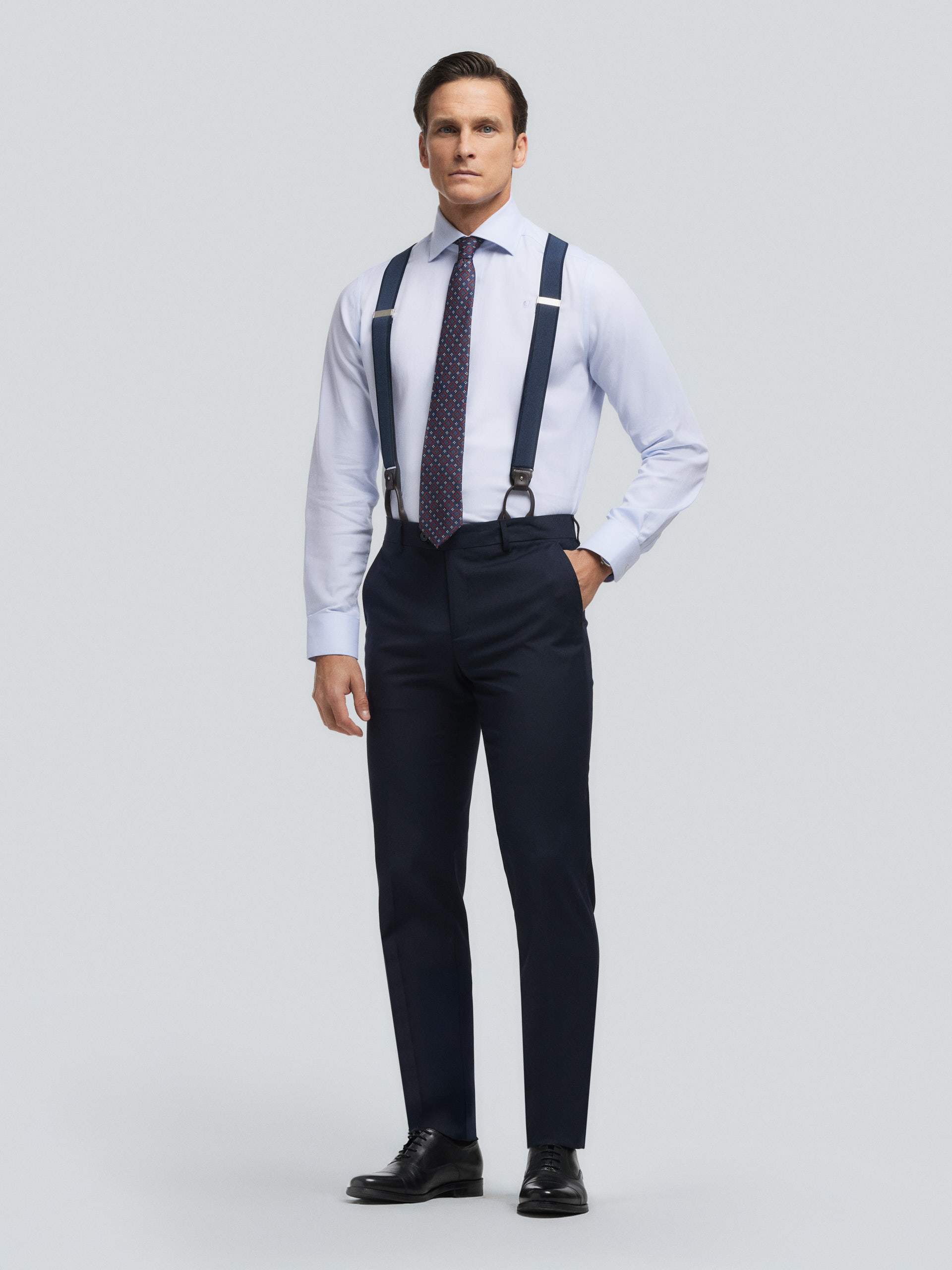 PANTALON TWILL CRUZADO AZUL MARINO