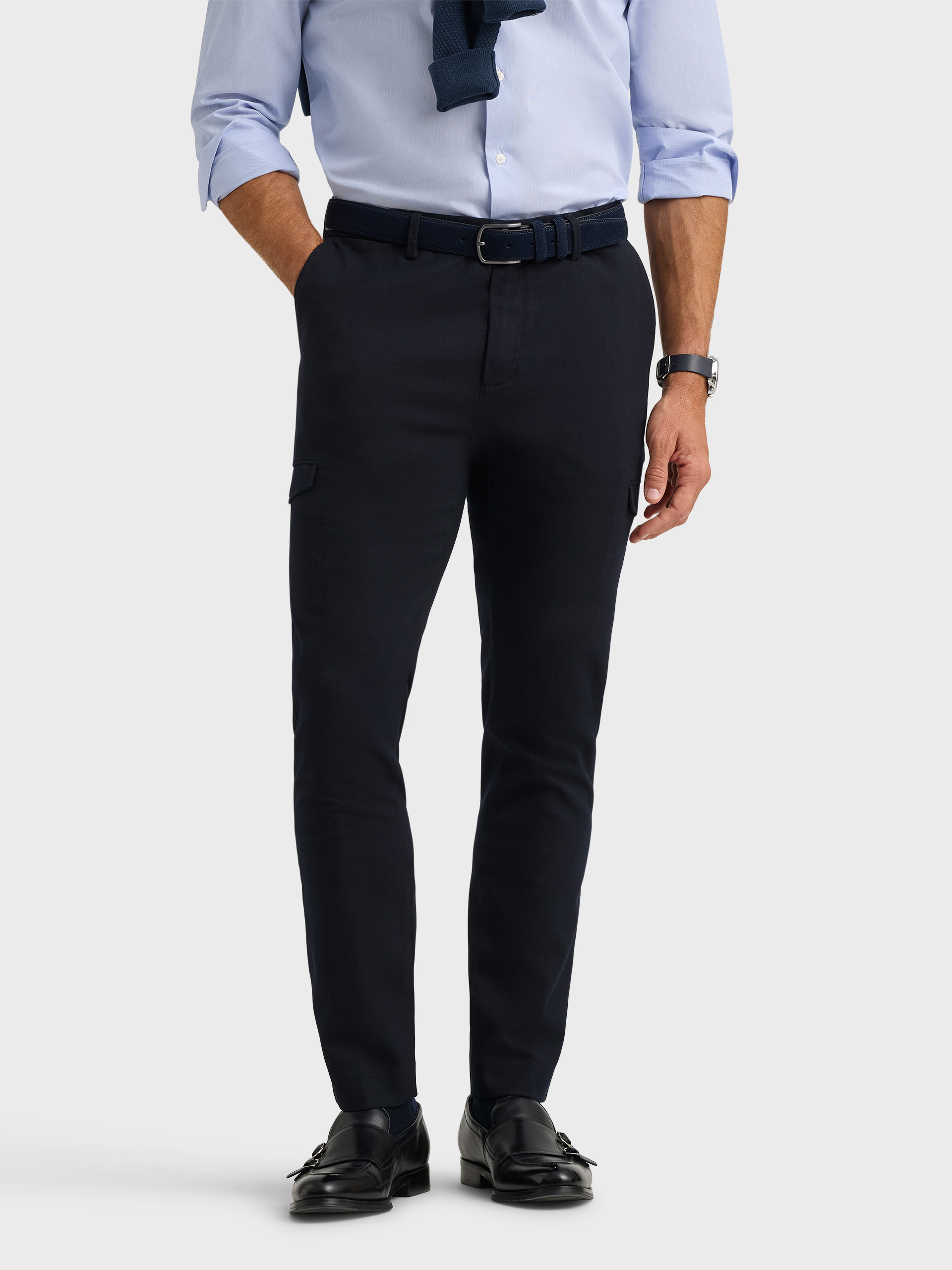 PANTALON CARGO FRANELA AZUL MARINO
