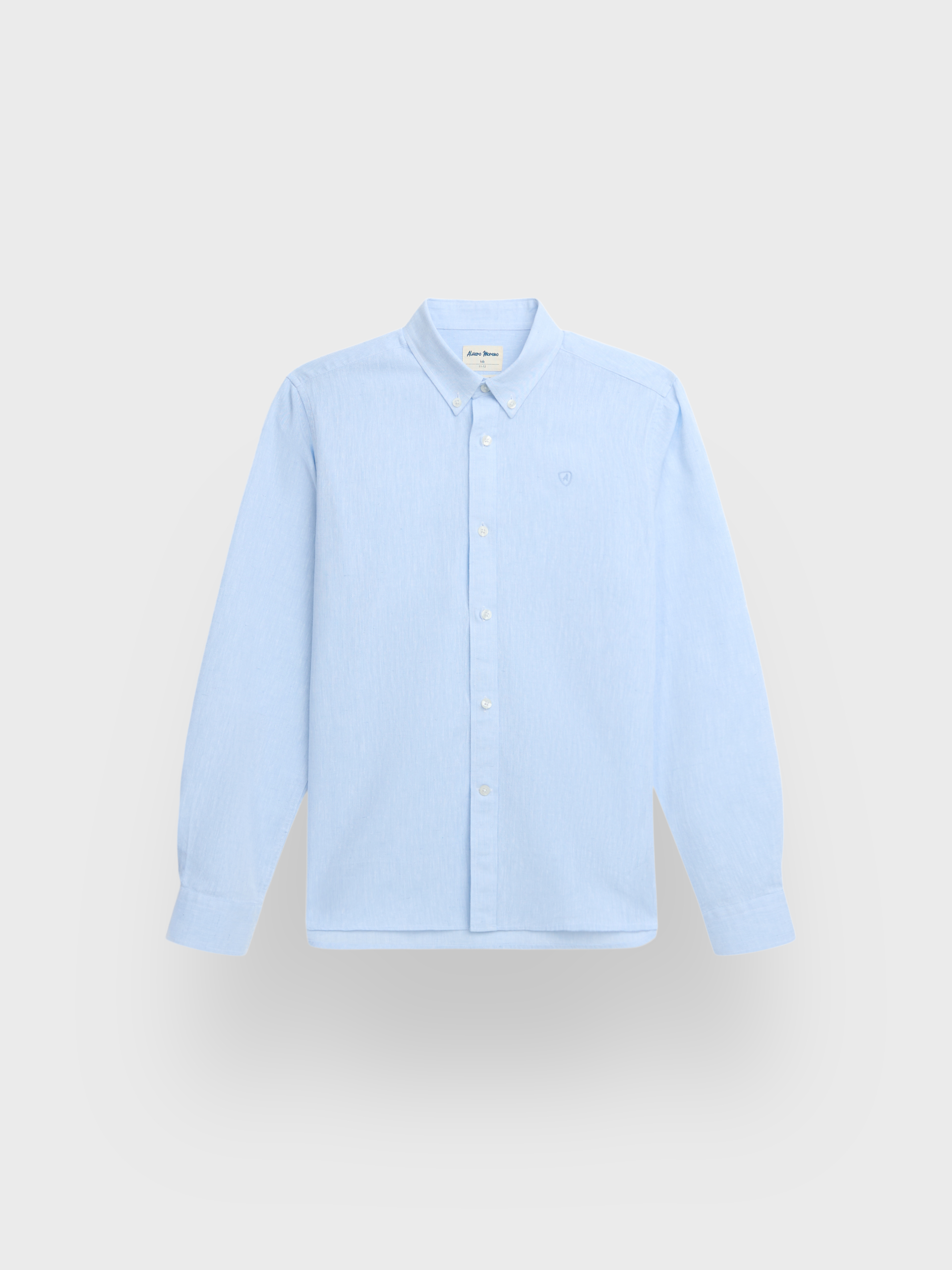 CAMISA LINO C.BOTON KIDS CELESTE