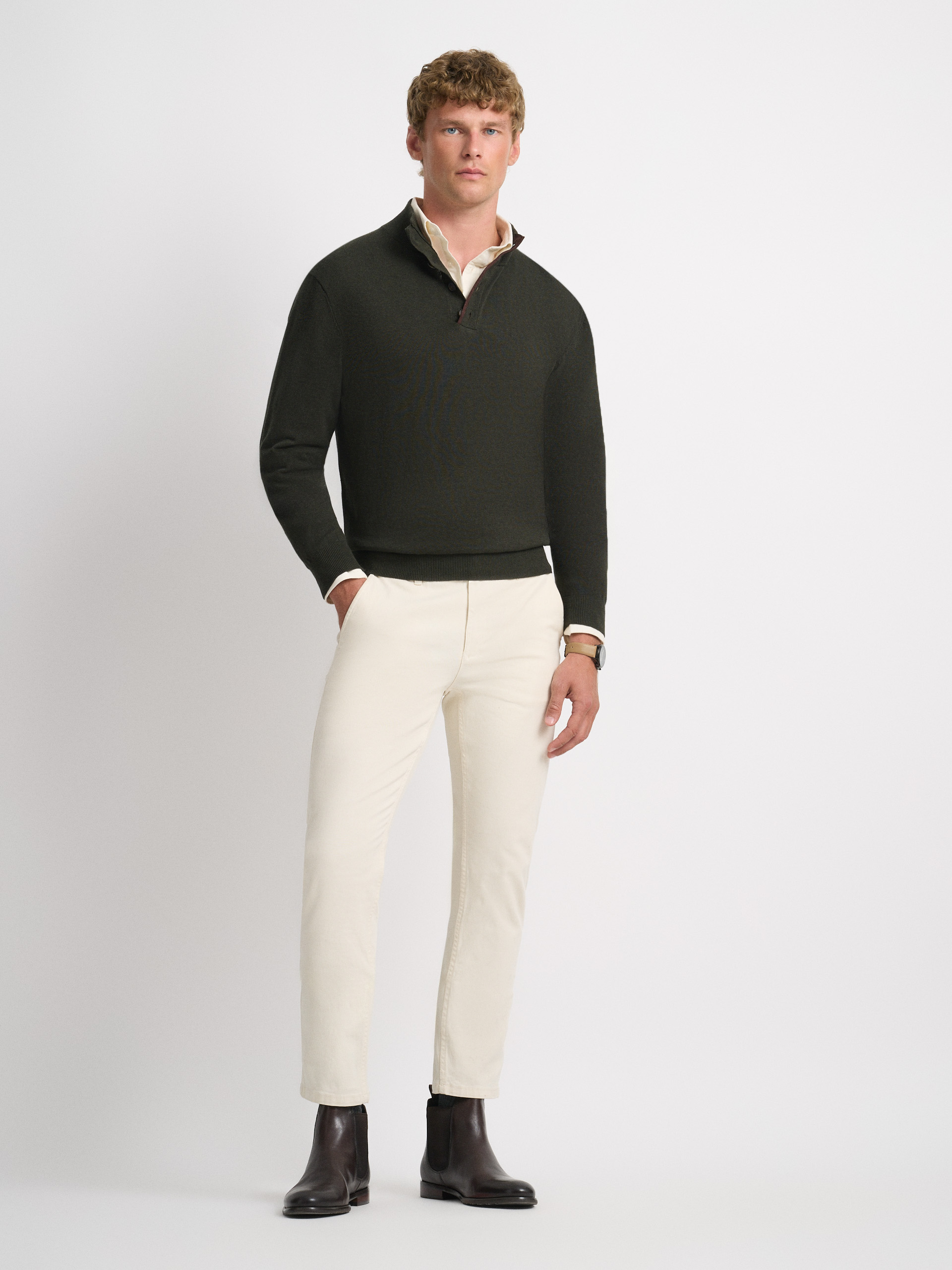 JERSEY BUTTON COLLAR