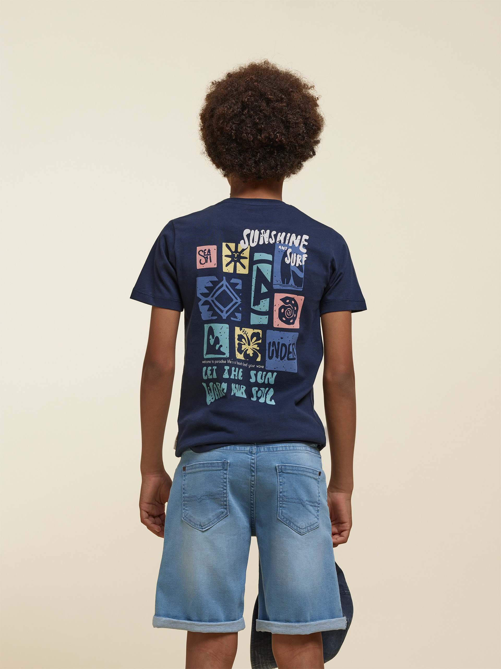 CAMISETA SURF KIDS AZUL MARINO