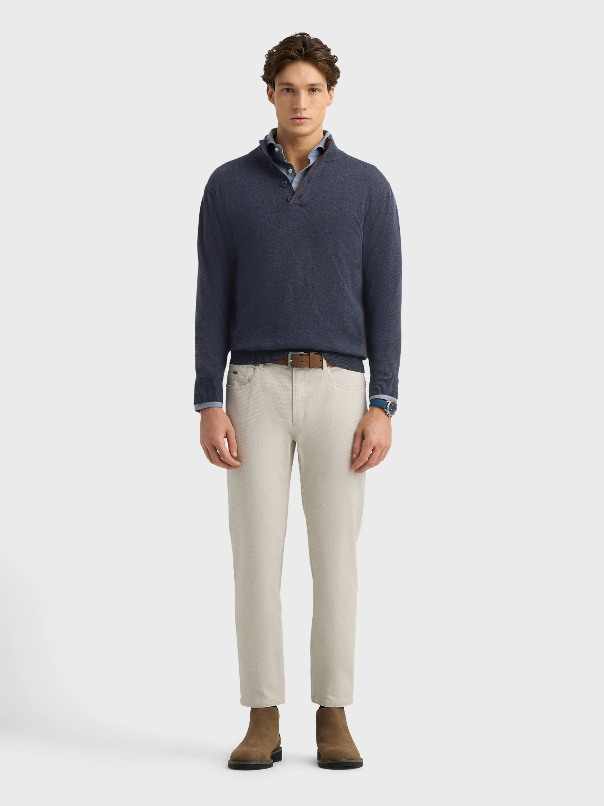 JERSEY BUTTON COLLAR