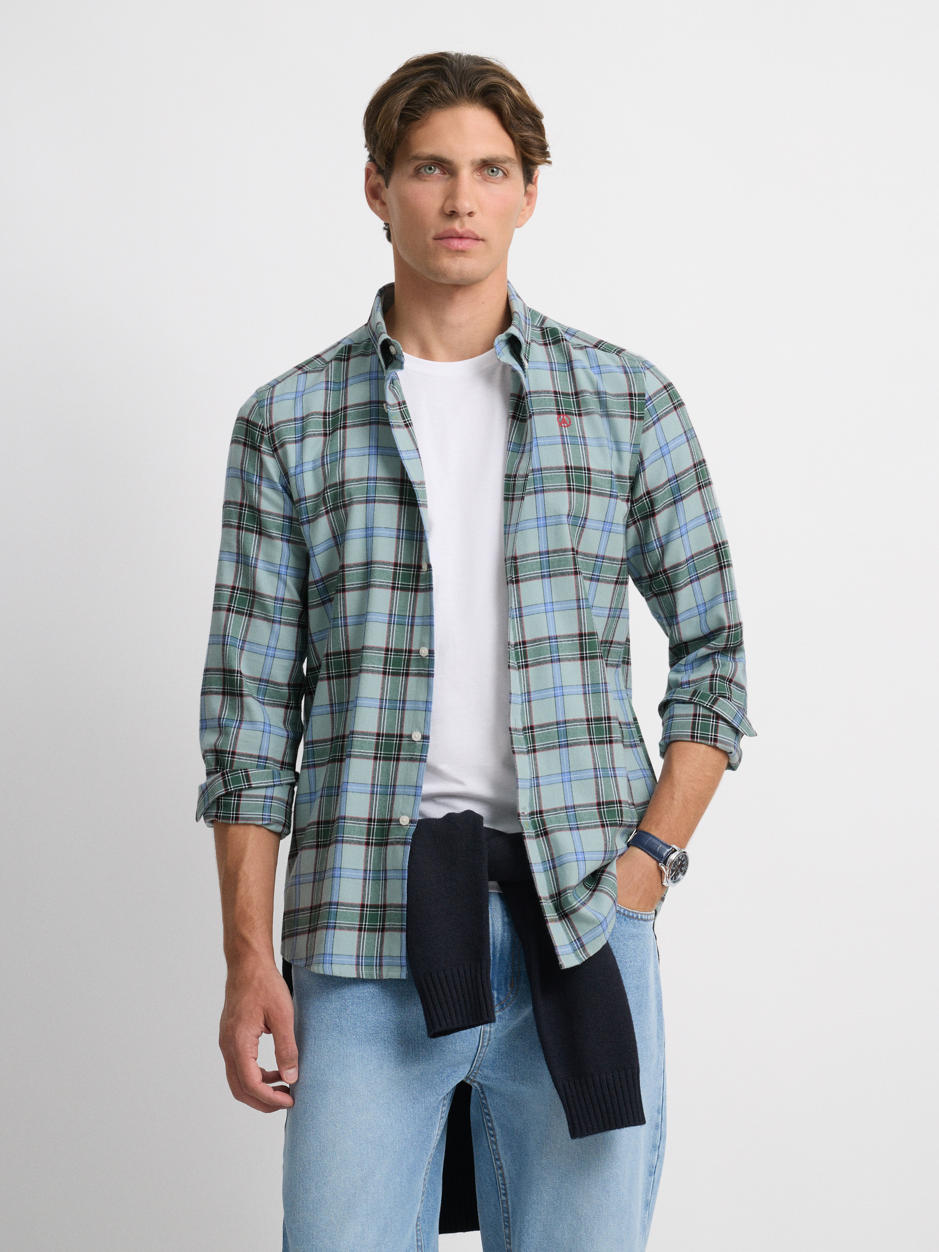 CAMISA TARTAN CHECKS VERDE AGUA