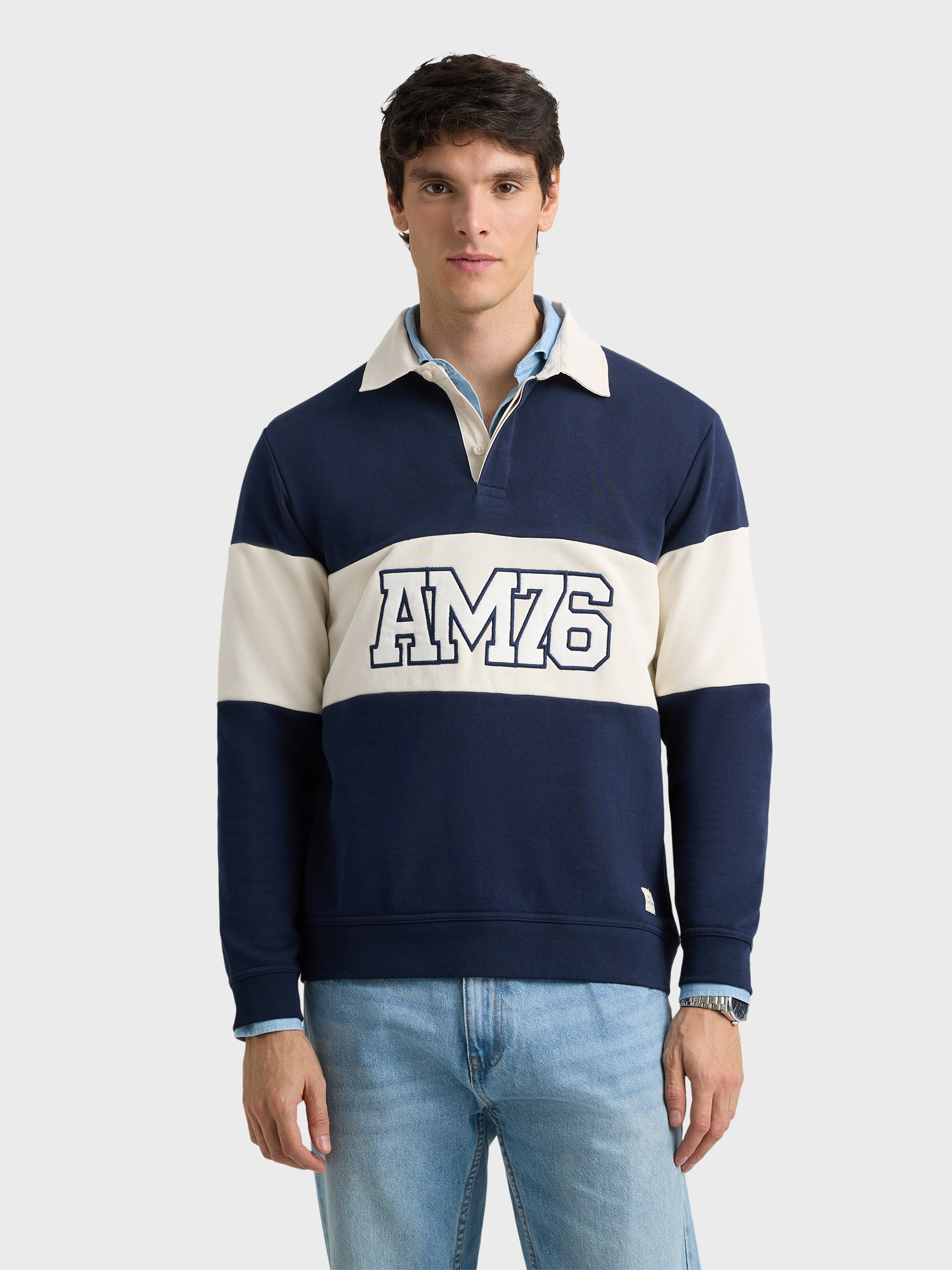 SUDADERA POLO PATCH AZUL MARINO