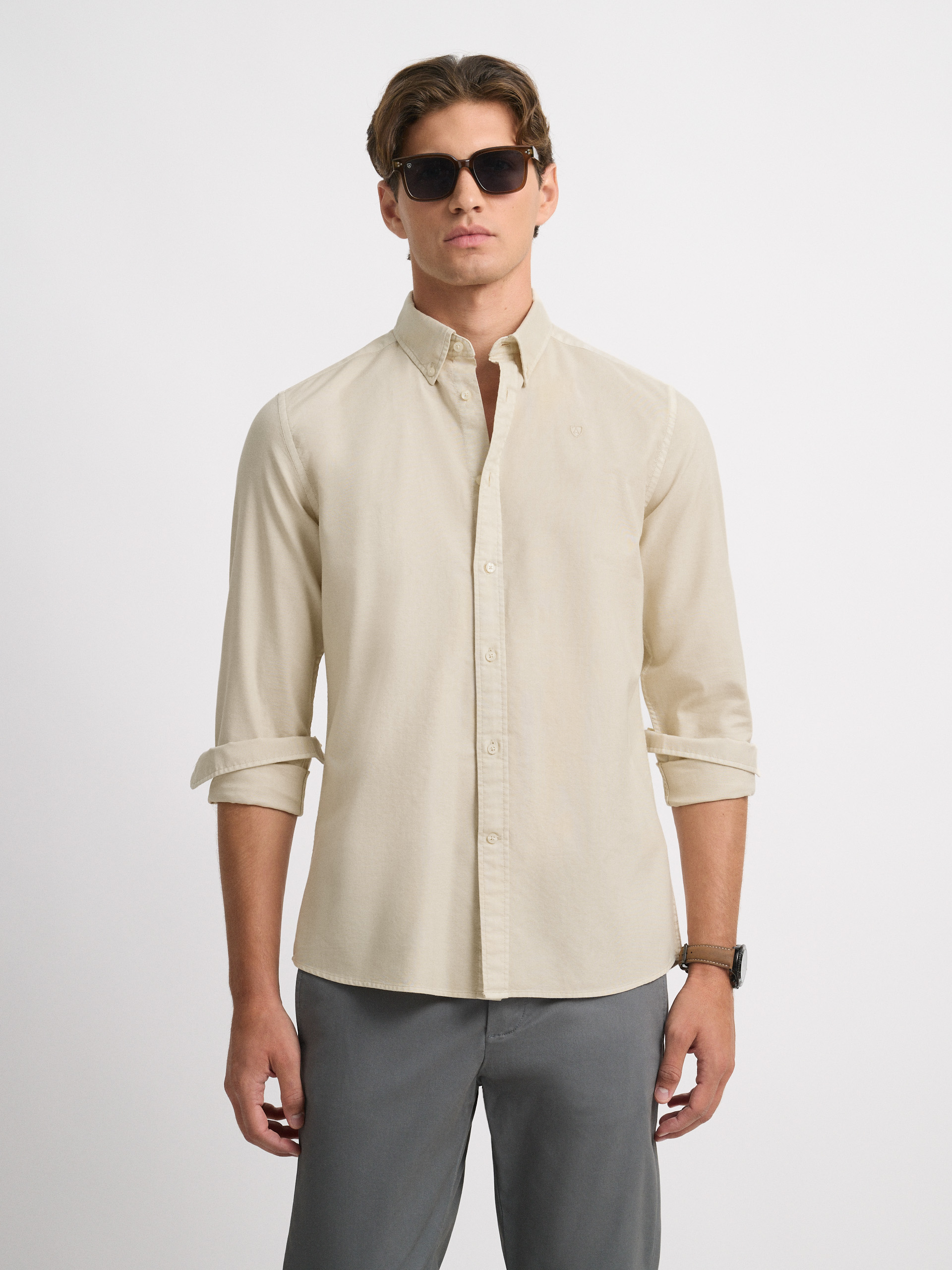 CAMISA OXFORD DYE BEIGE
