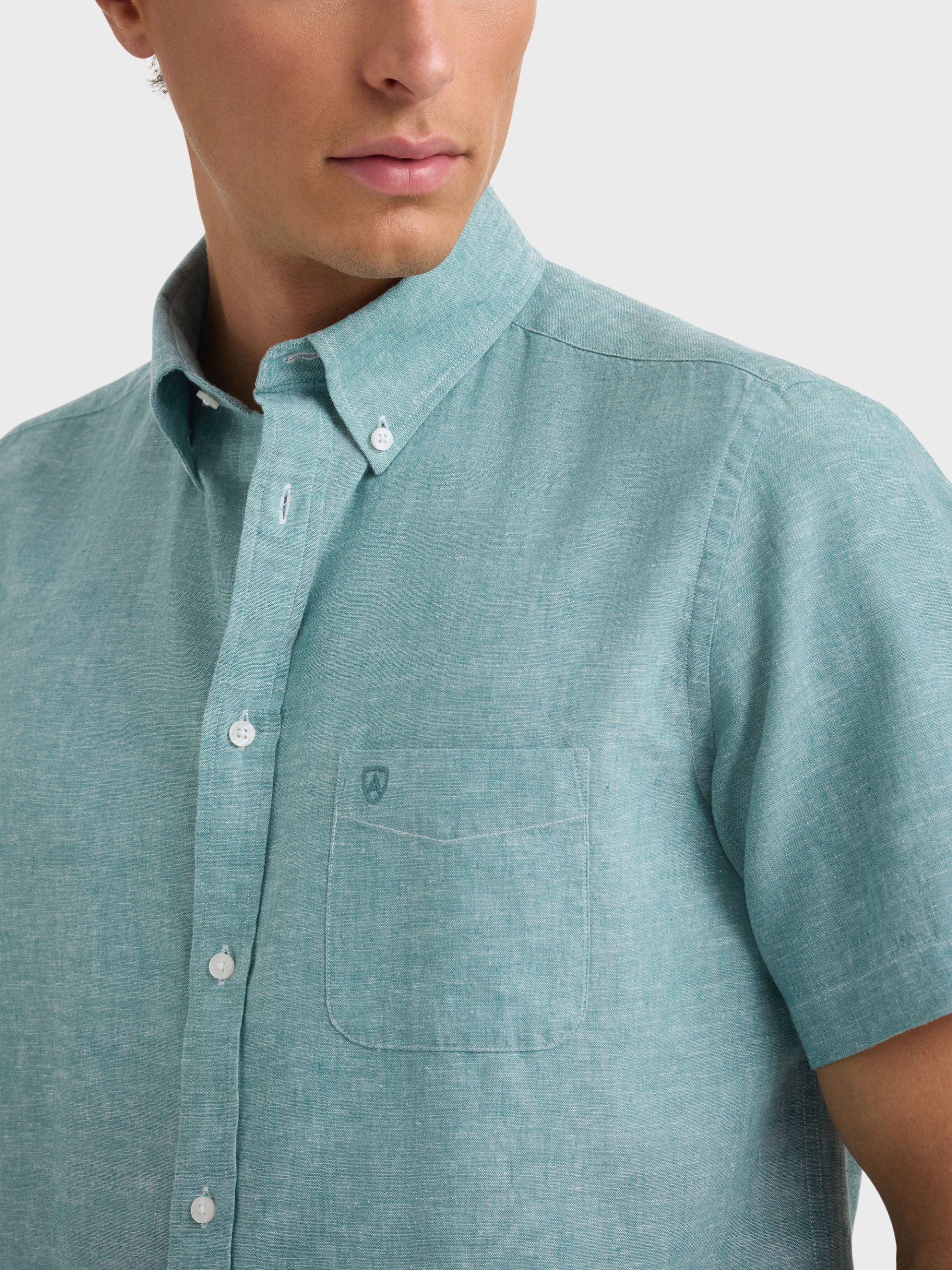 CAMISA LINO M.CORTA