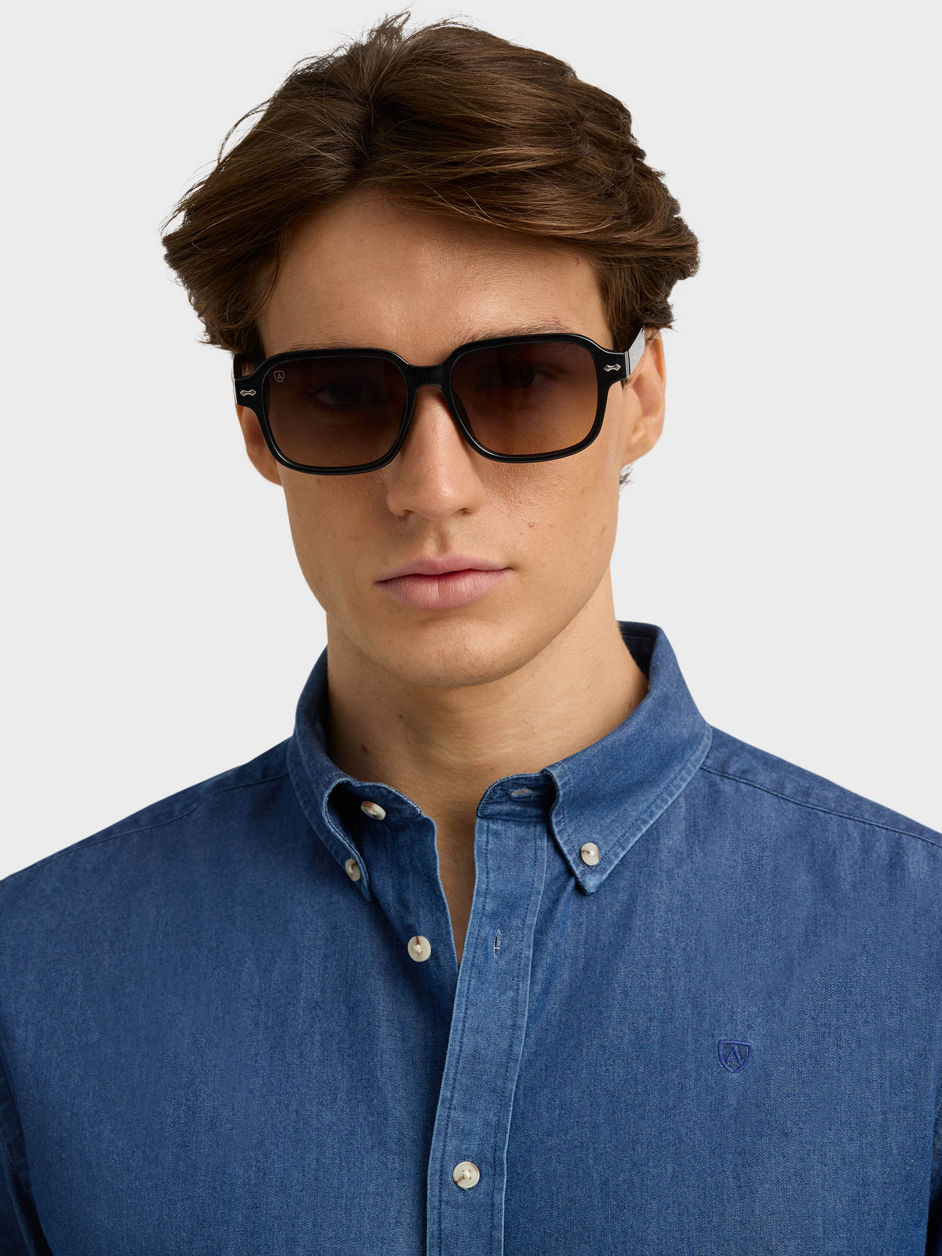 CAMISA DENIM BUTTON DOWN AZUL MARINO