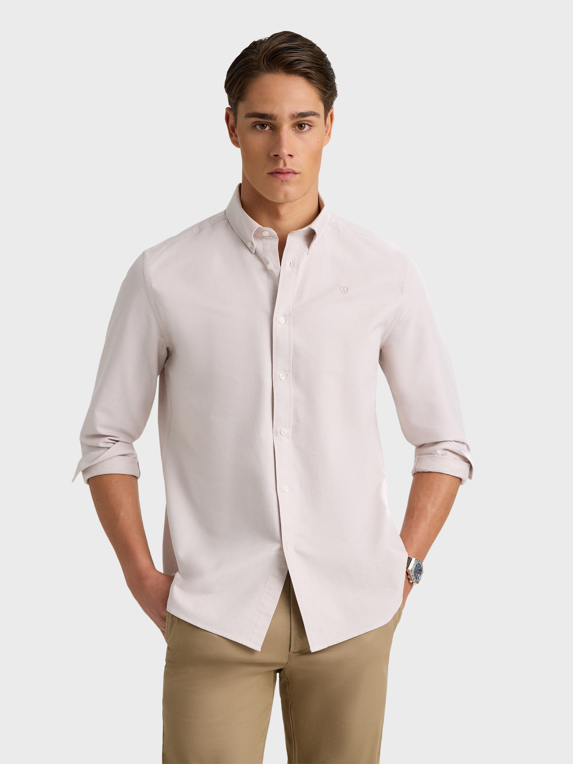 CAMISA OXFORD SOLID BEIGE