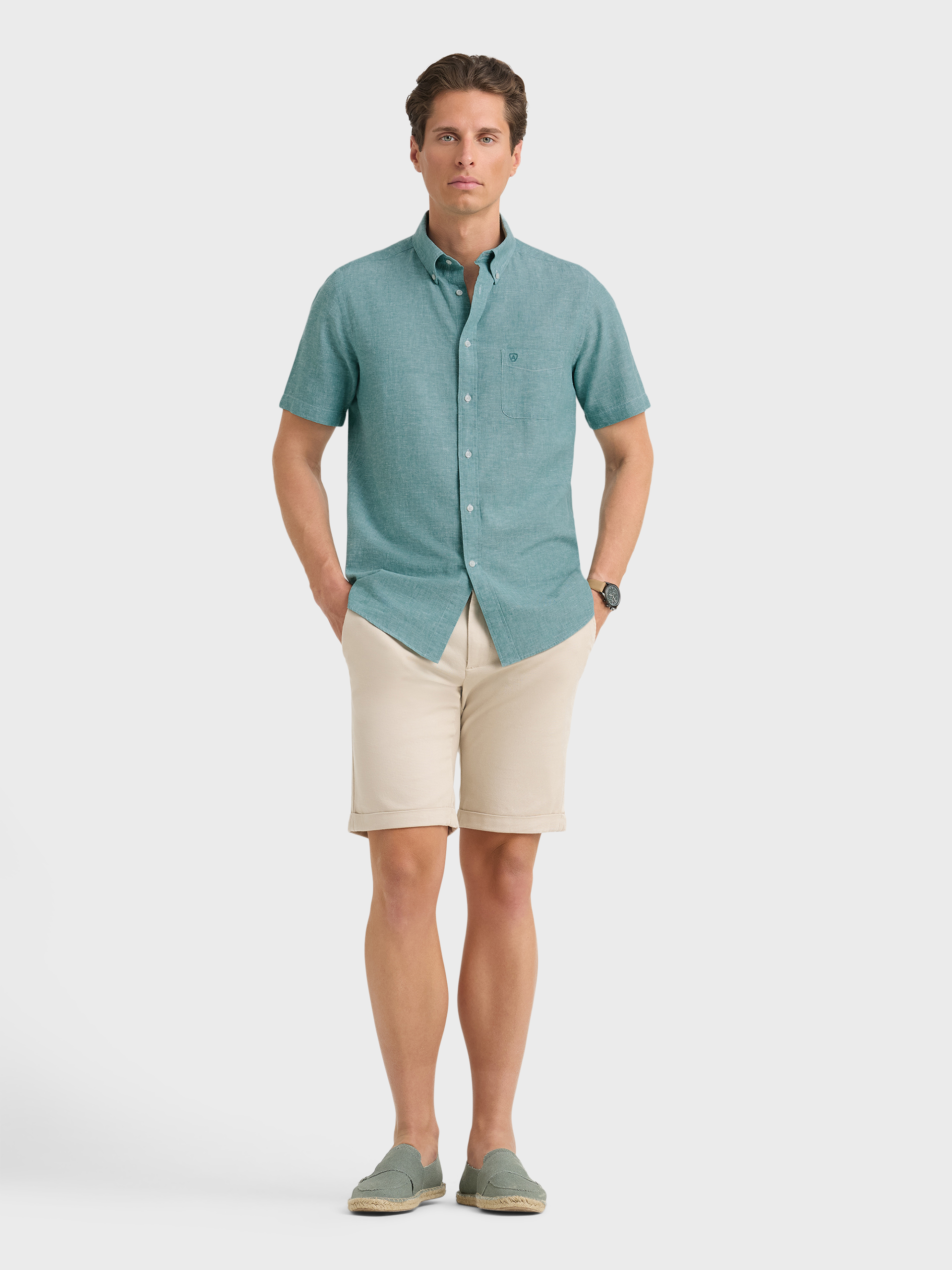 CAMISA LINO M.CORTA