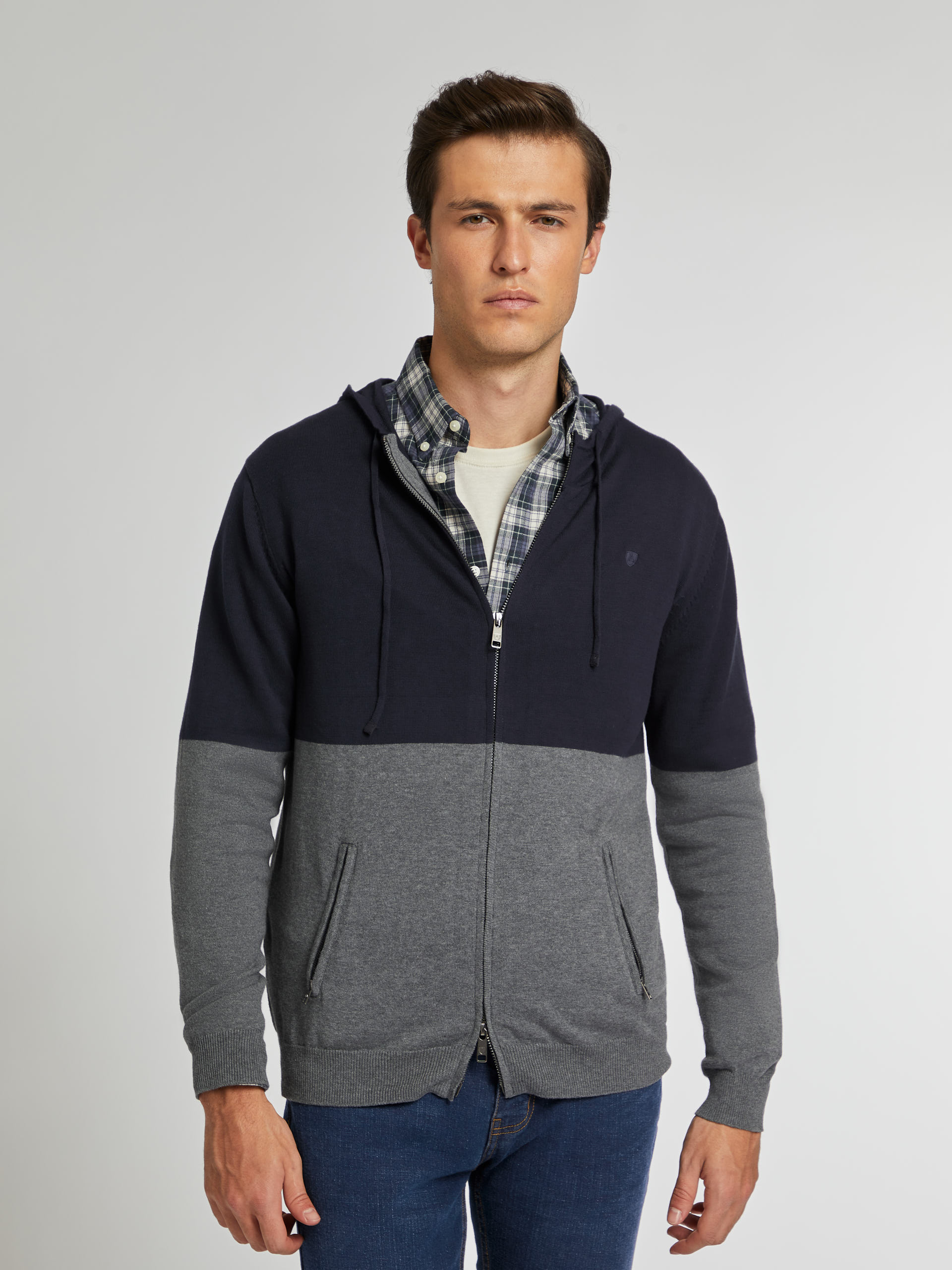 CARDIGAN BLOQUE AZUL MARINO