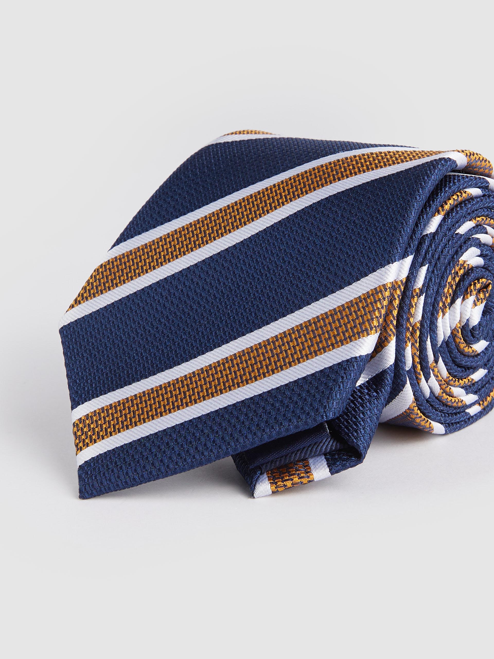 CORBATA JACQUARD MF AZUL MARINO