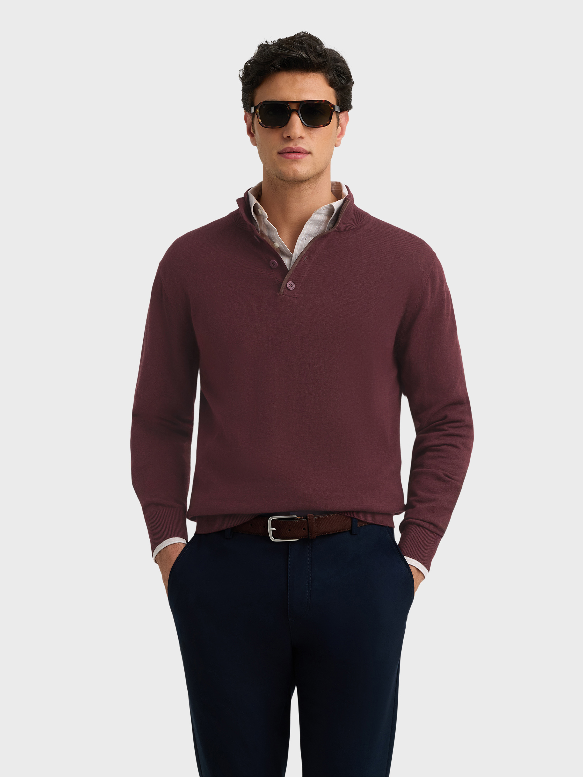 JERSEY BUTTON COLLAR