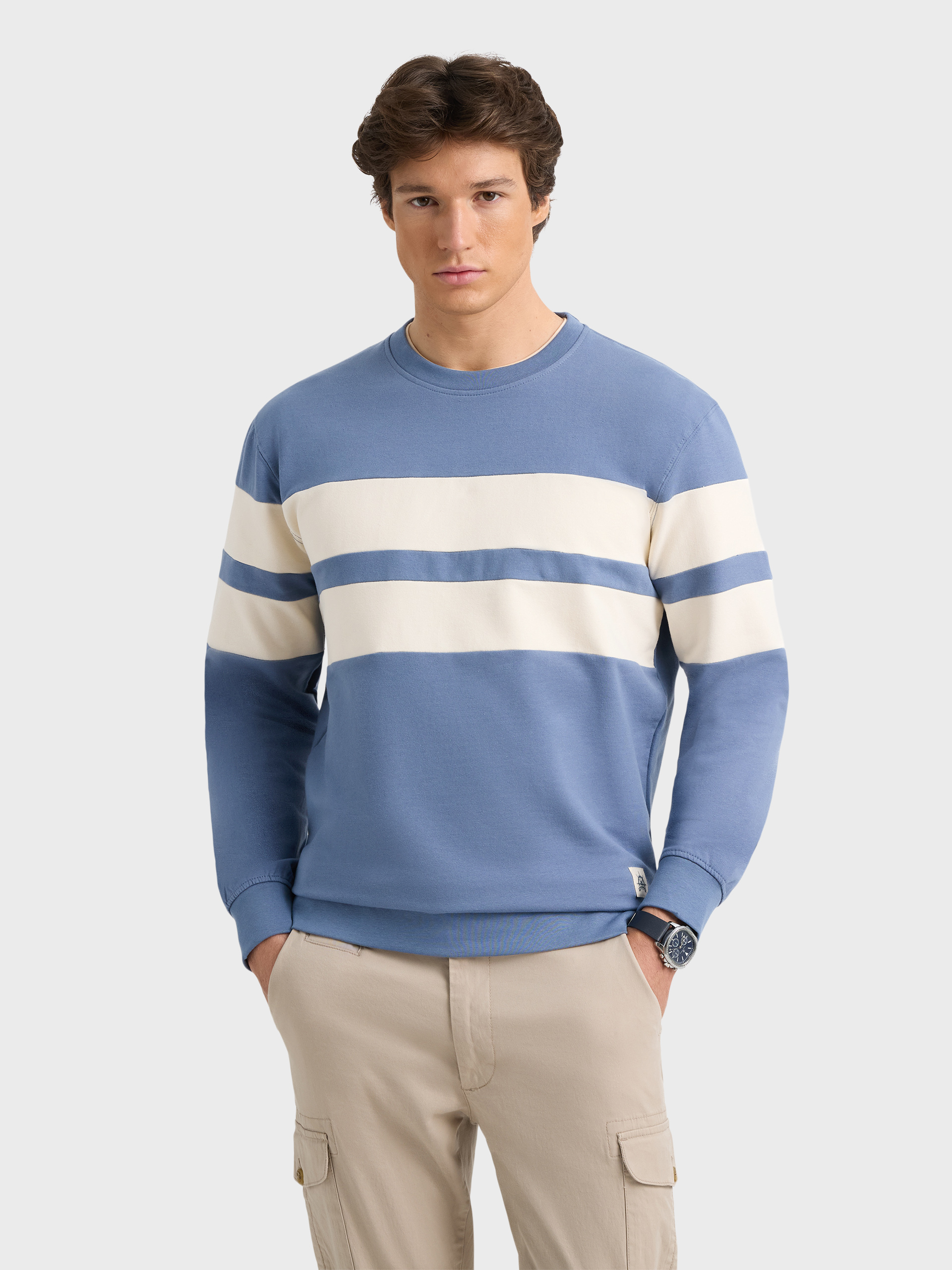 SUDADERA STRIPES AZUL