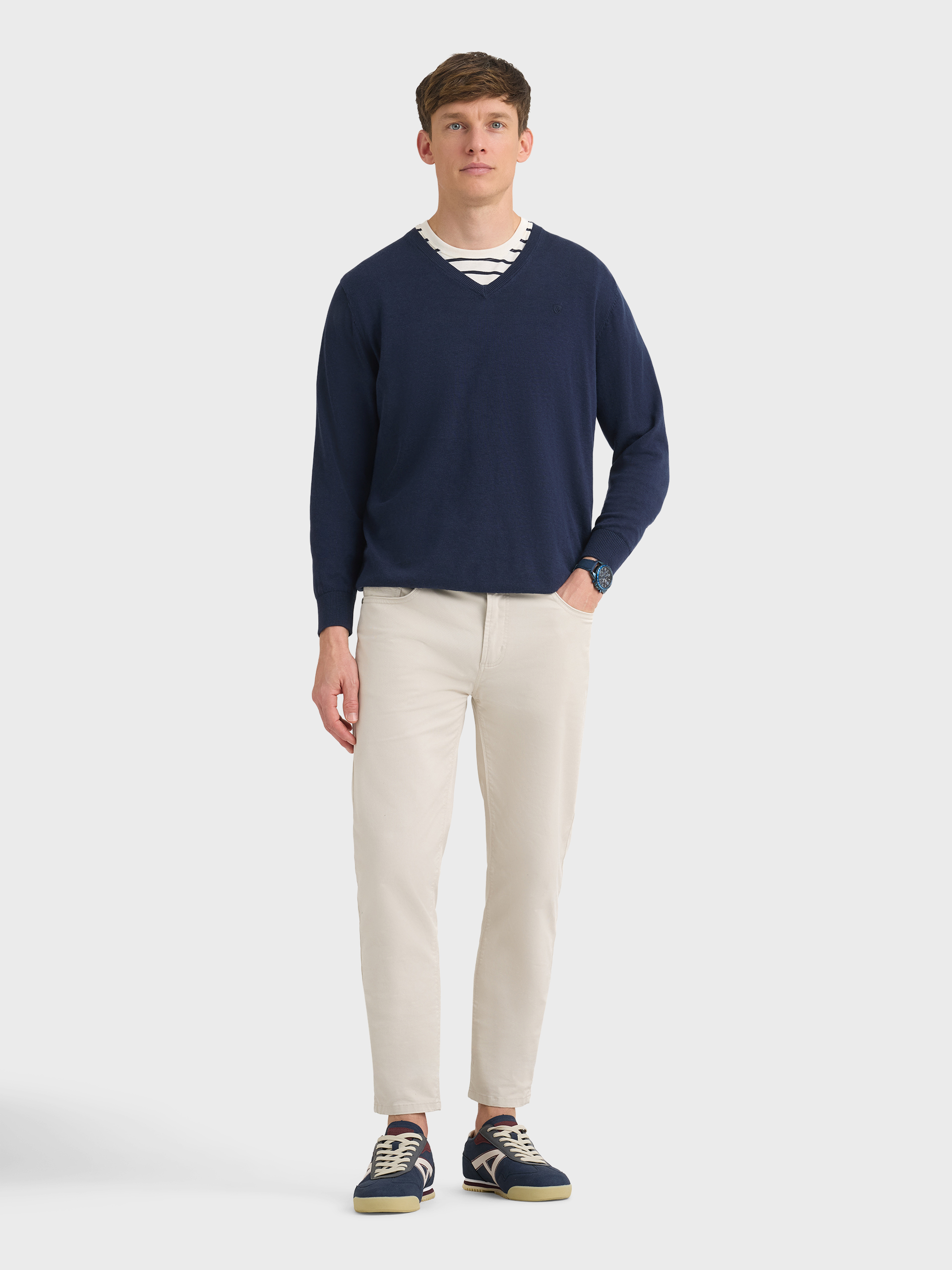 JERSEY V-NECK AZUL MARINO