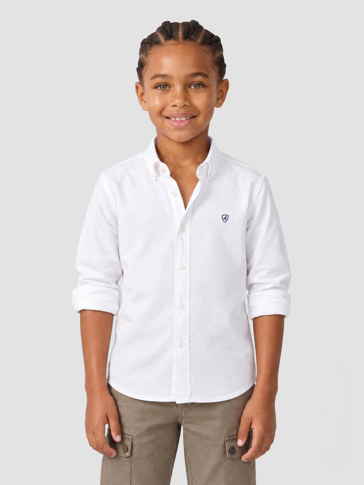 CAMISA OXFORD SOLID KIDS BLANCO