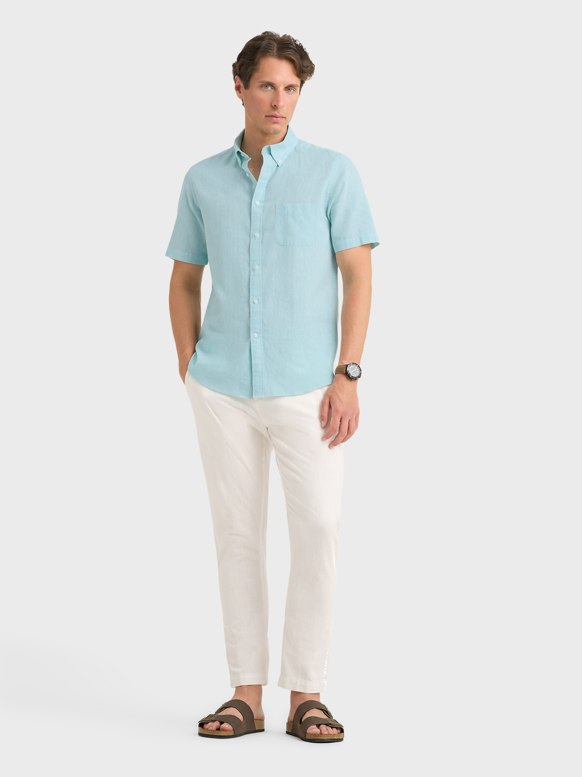 CAMISA LINO M.CORTA