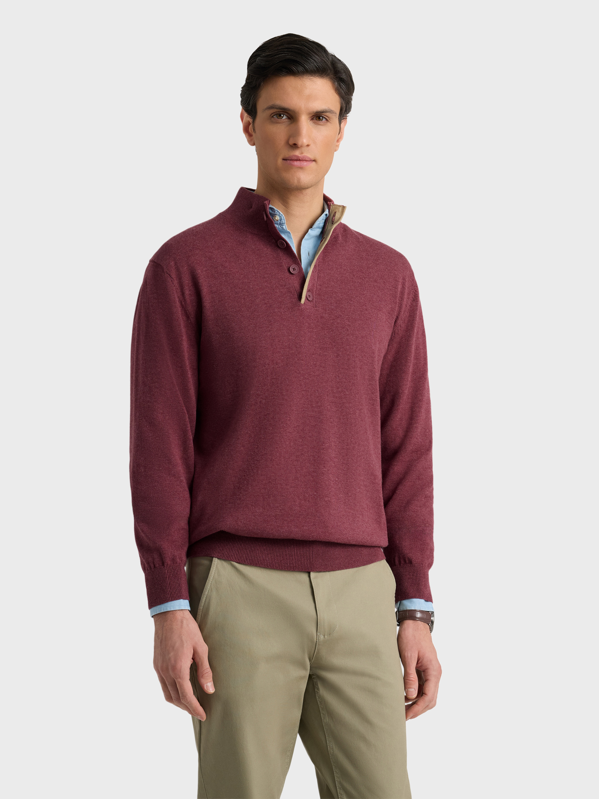 JERSEY BUTTON COLLAR ROSA