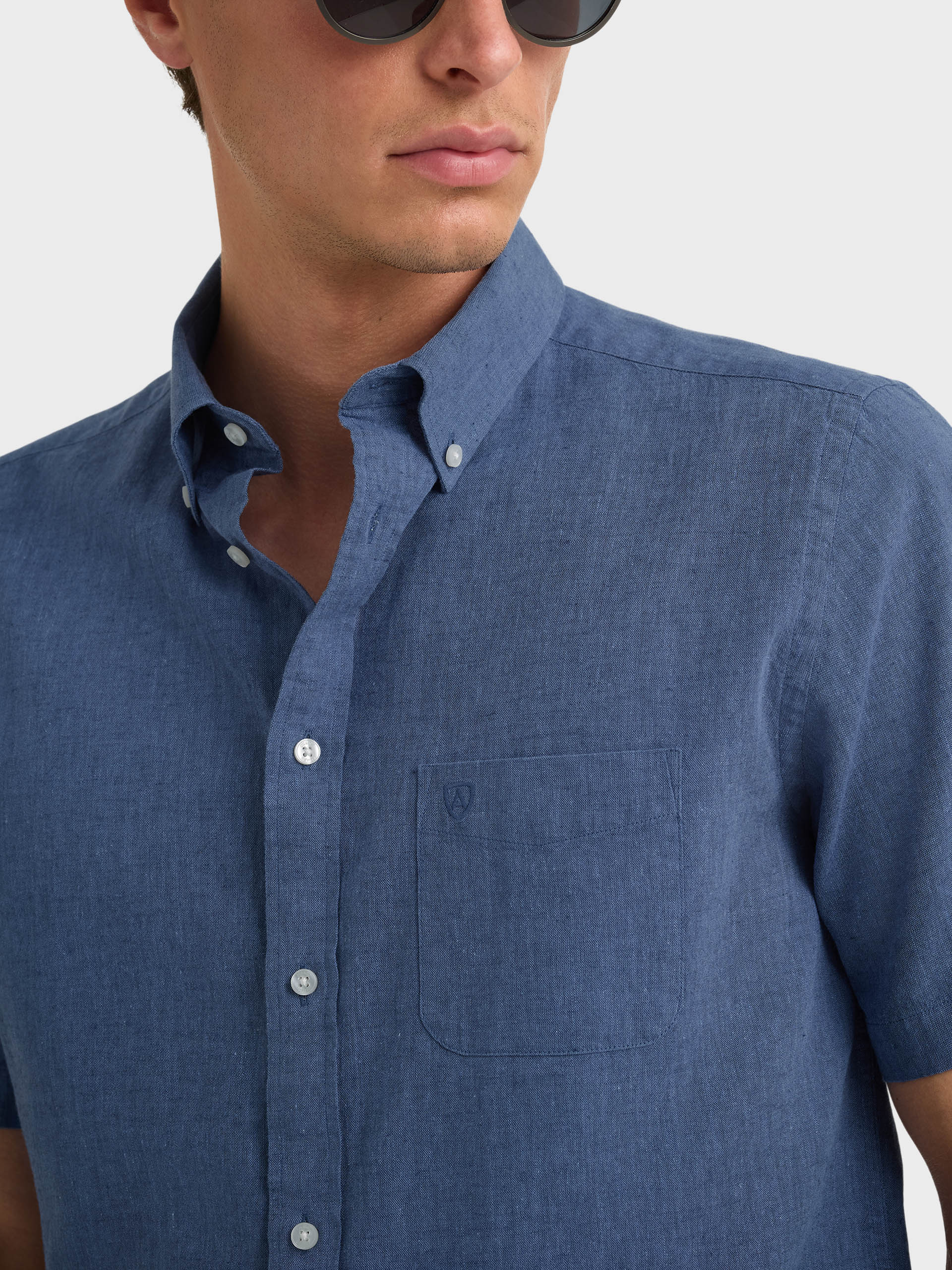 CAMISA LINO M.CORTA