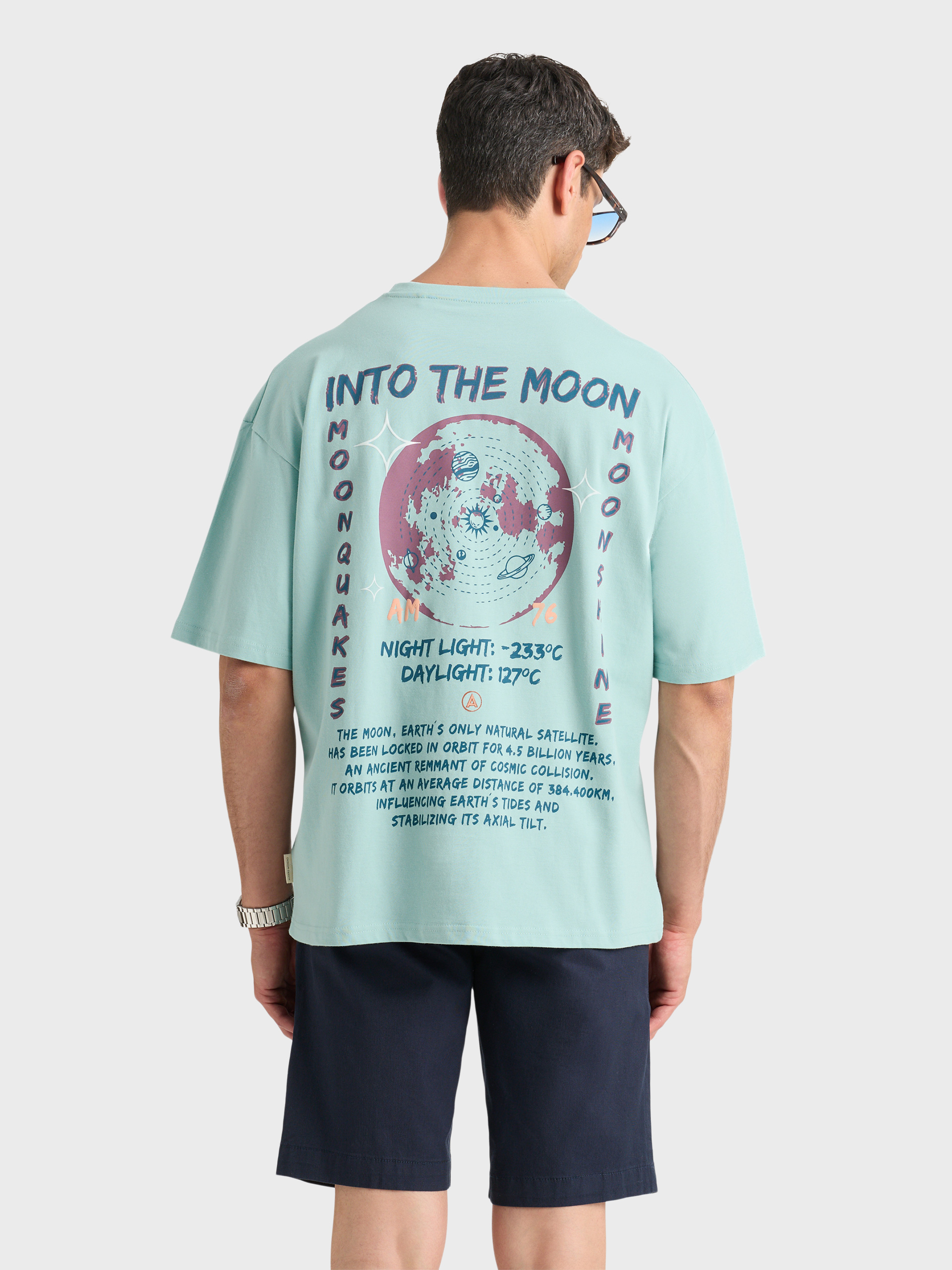 CAMISETA MOON VERDE AGUA