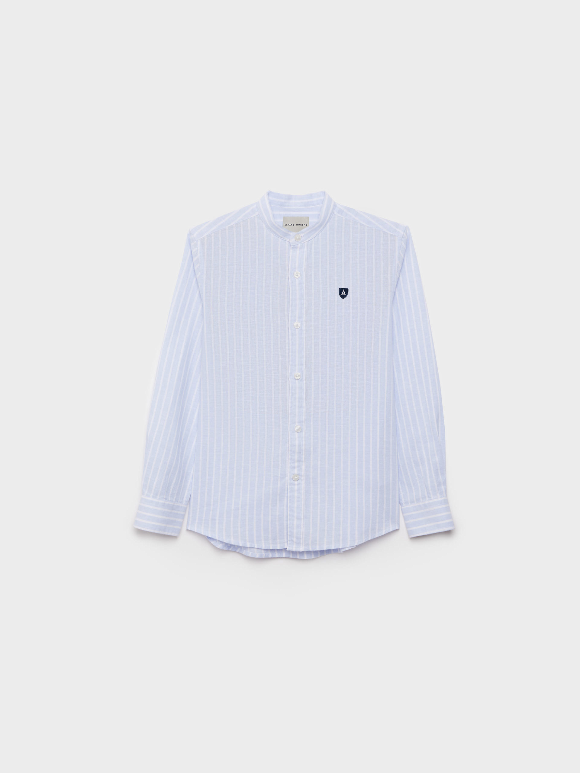 CAMISA LINO MAO KIDS CELESTE