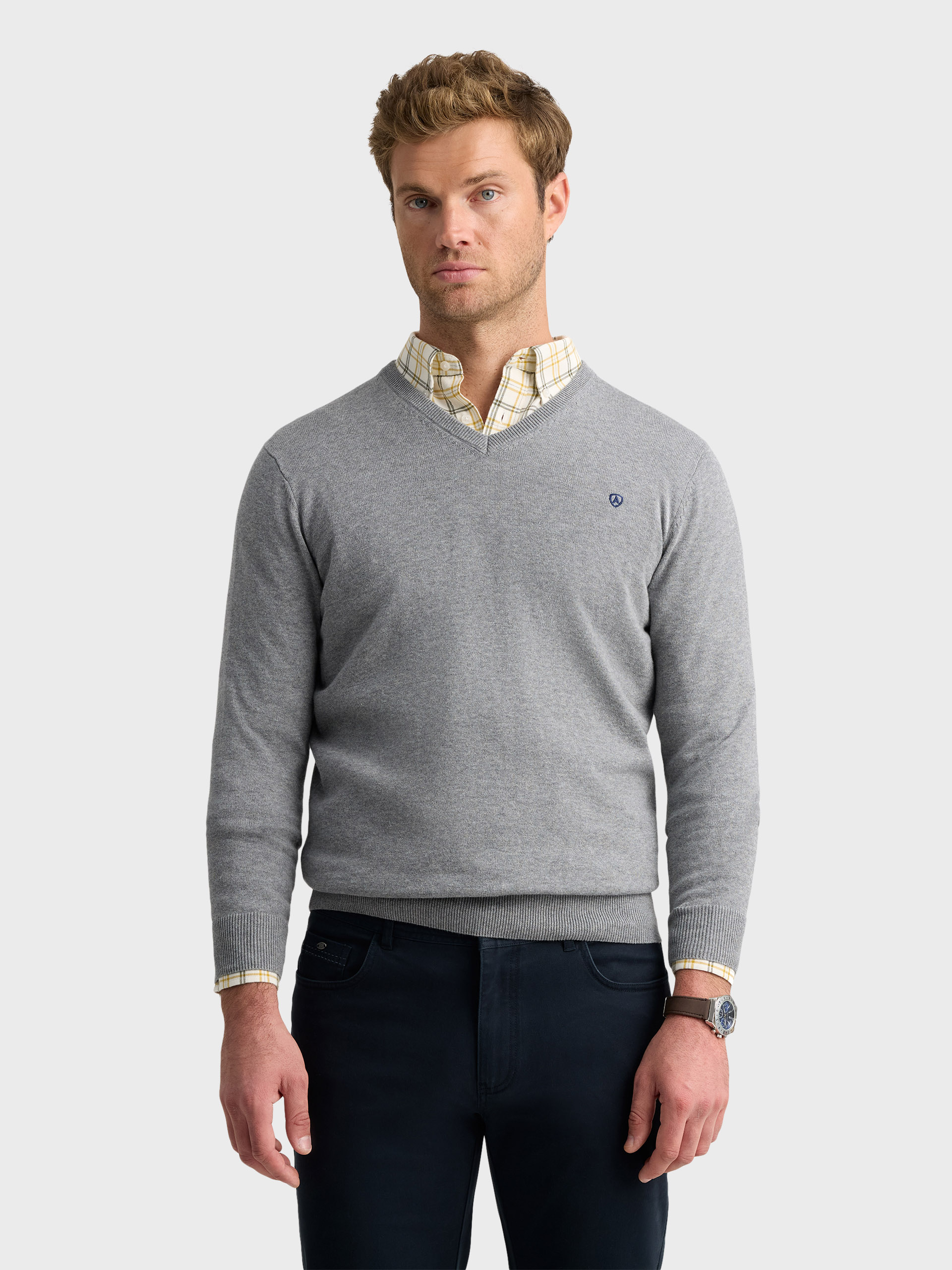 JERSEY V-NECK TRENDY GRIS