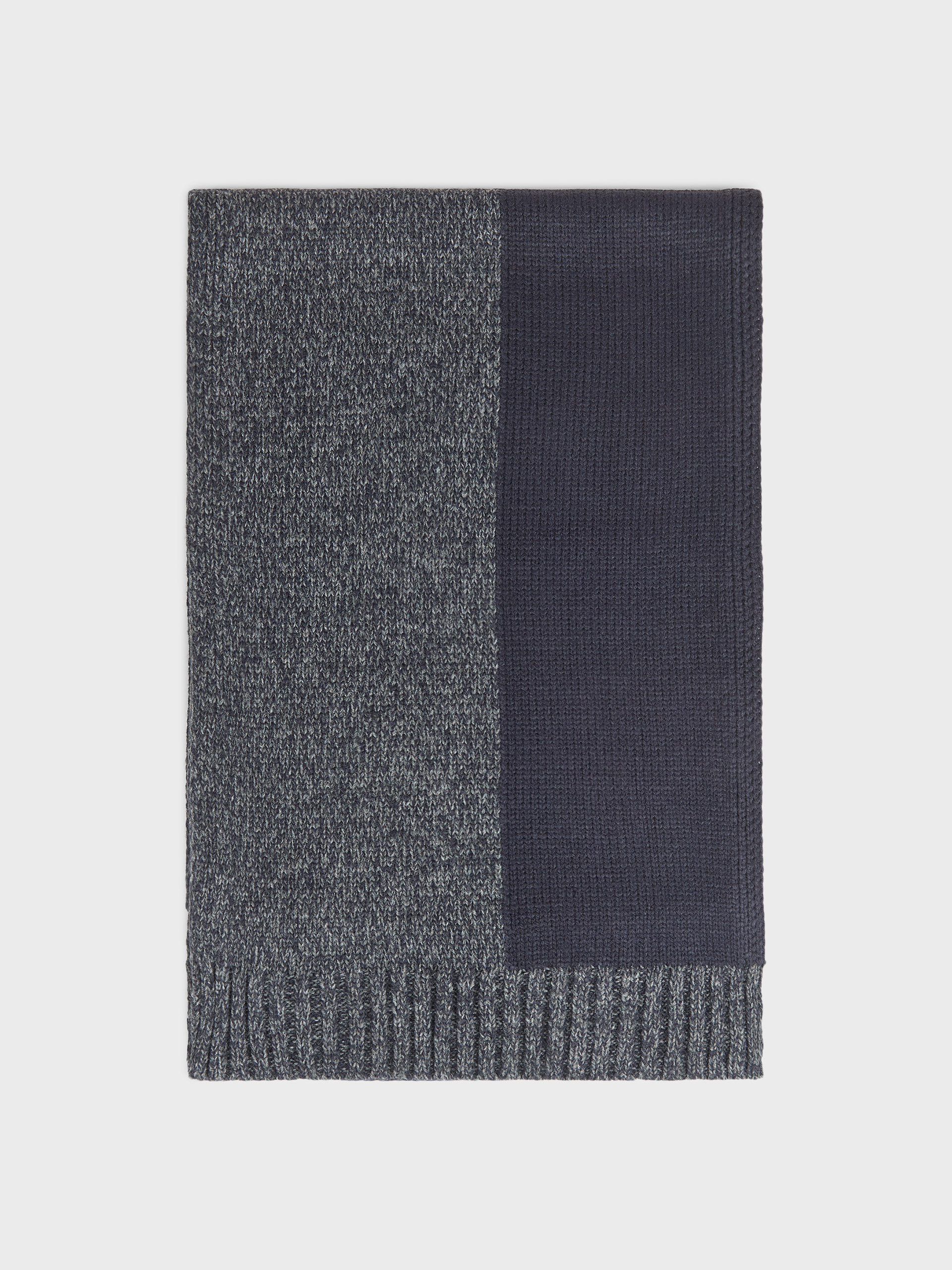 BUFANDA BICOLOR AZUL MARINO