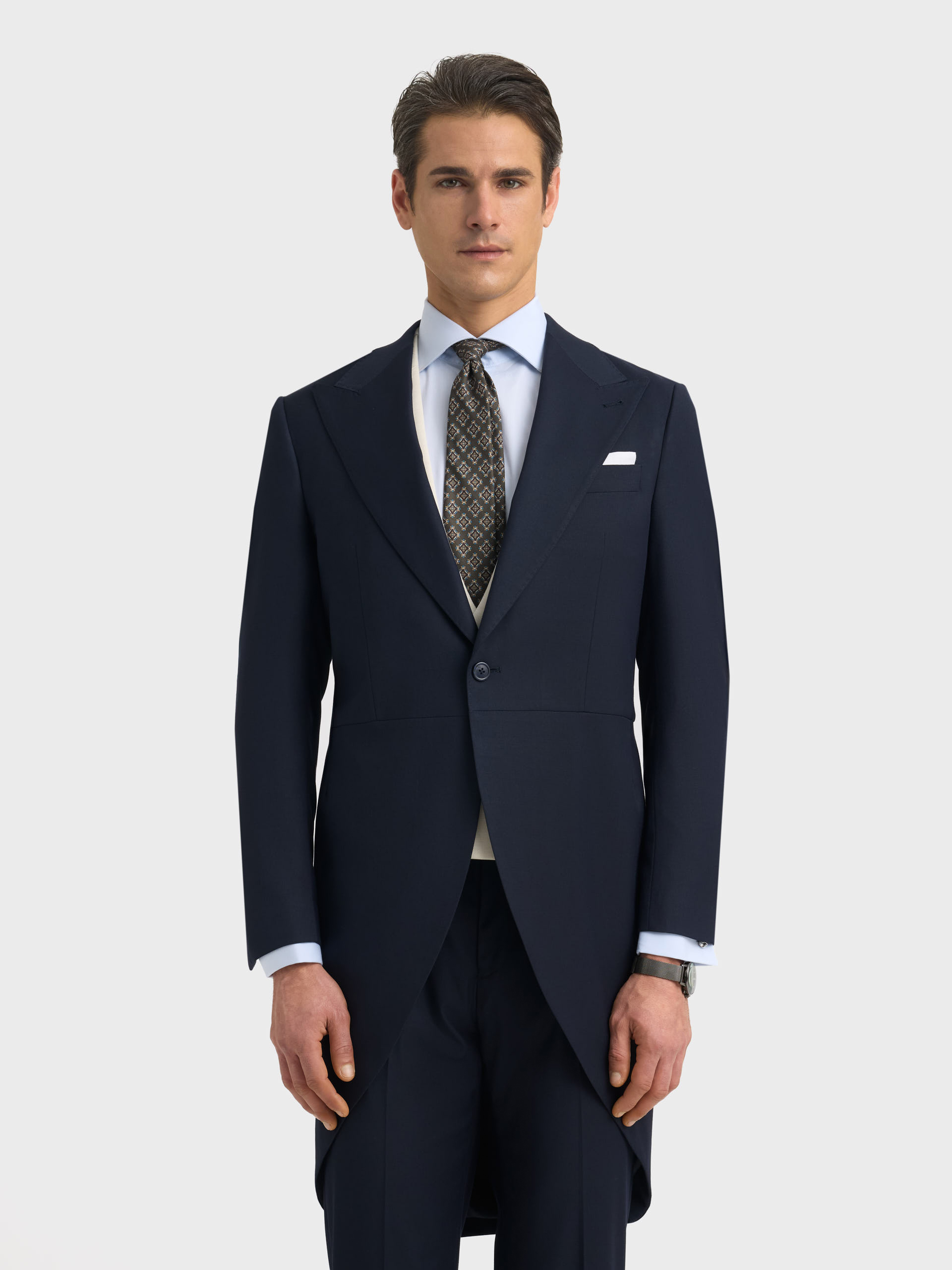 CHAQUE WEDDING TWILL AZUL MARINO