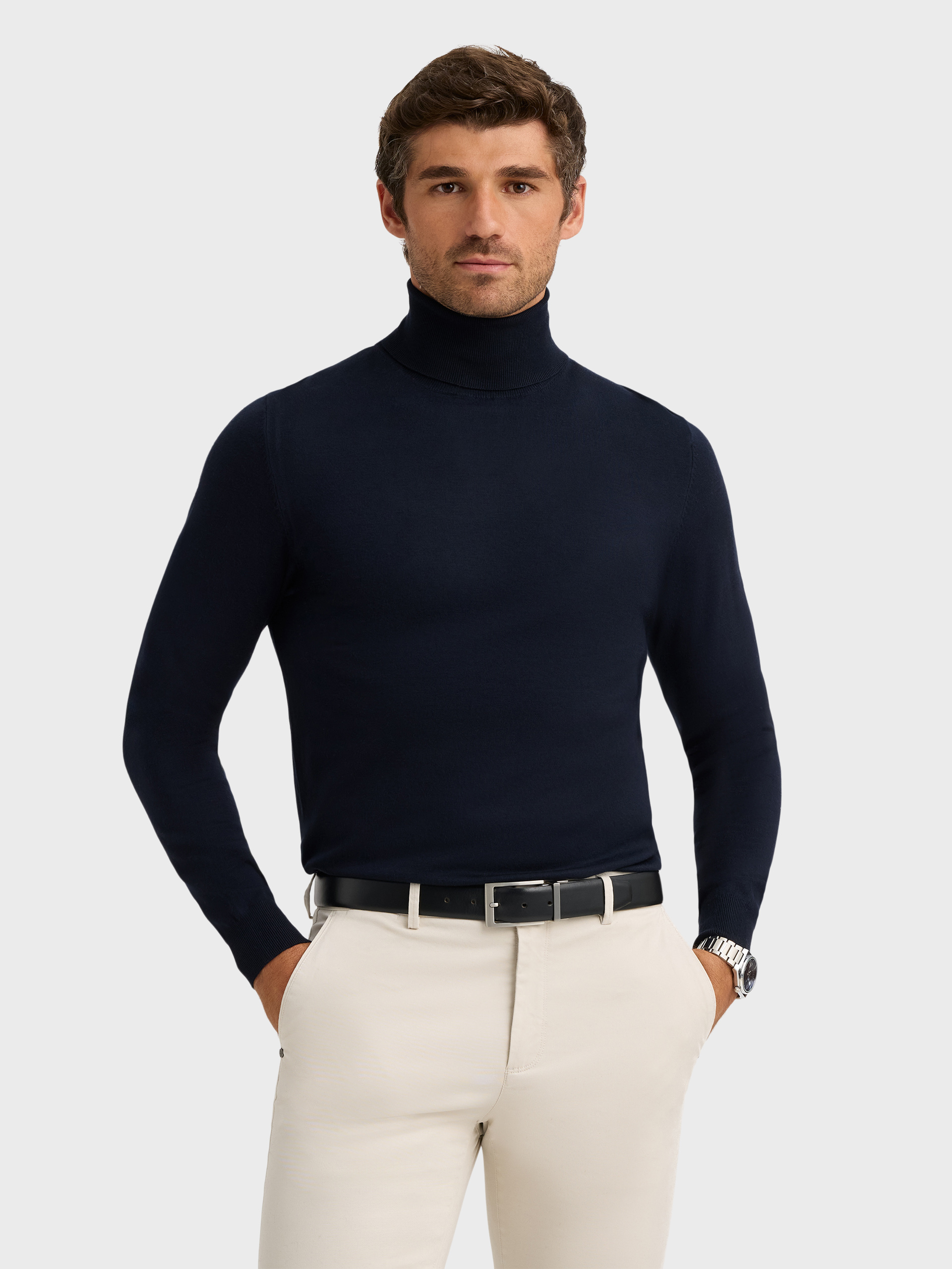 JERSEY CUELLO VUELTO AZUL MARINO