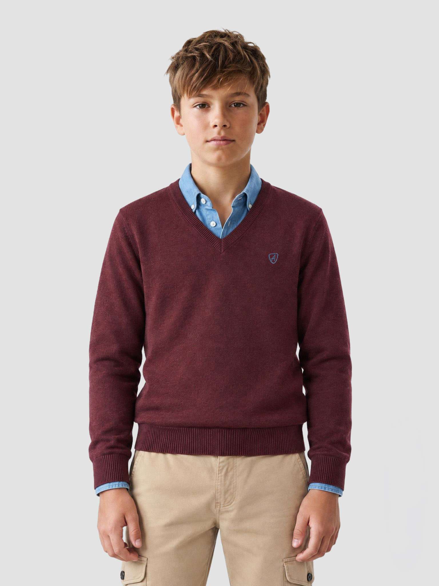 JERSEY V-NECK KIDS BURDEOS