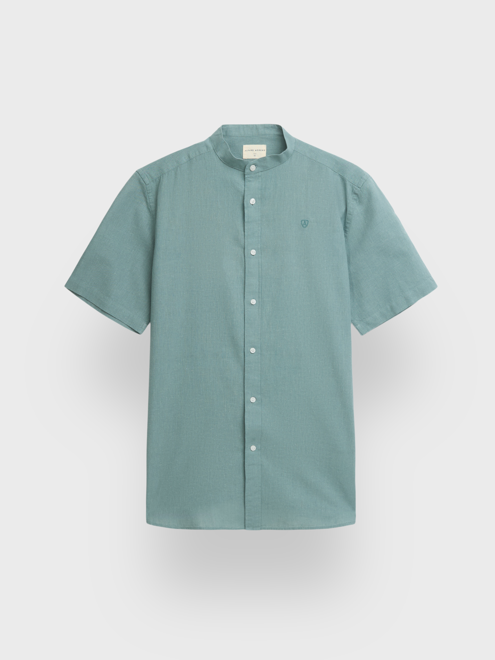 CAMISA LINO M.CORTA MAO AZUL