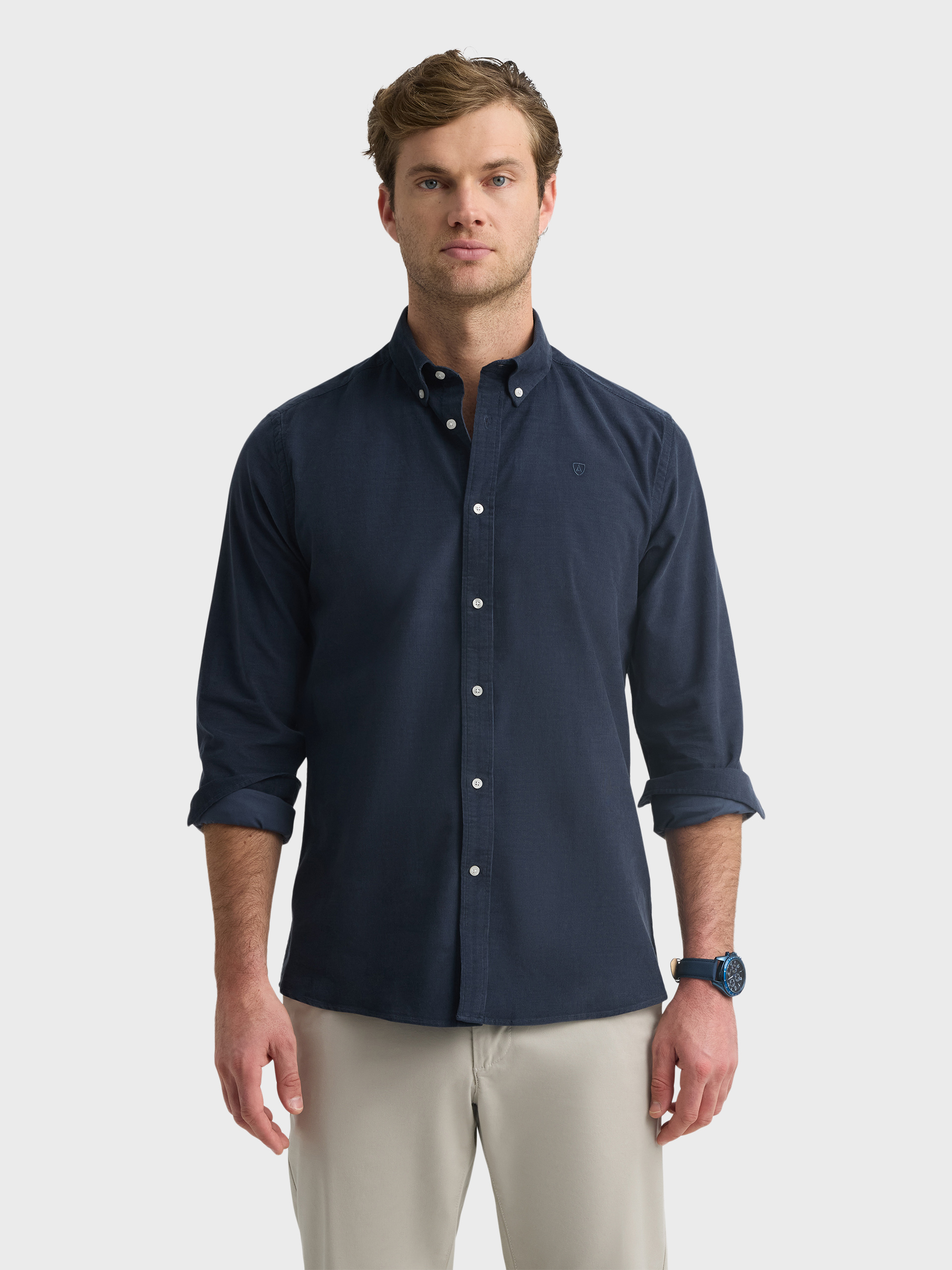 CAMISA MICROPANA AZUL MARINO